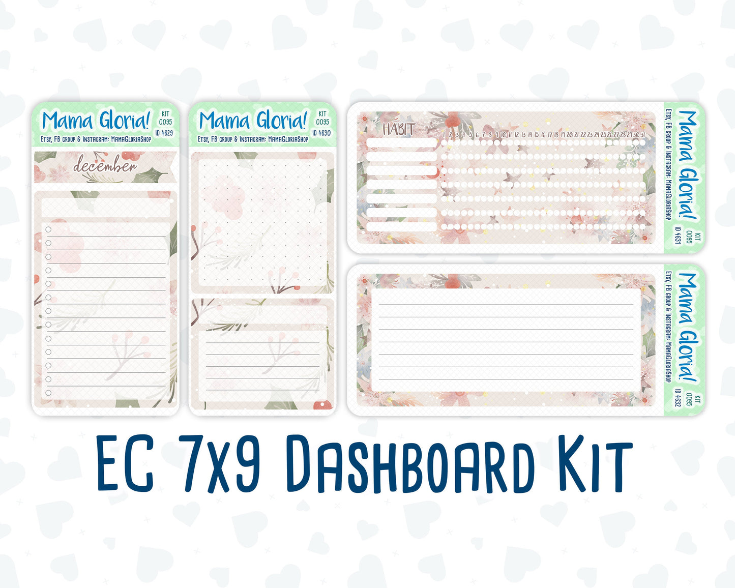 Kit 0095 -7x9 - Dreams Come True- December - Winter - Notes Pages - Dashboard Kit - Productivity Page