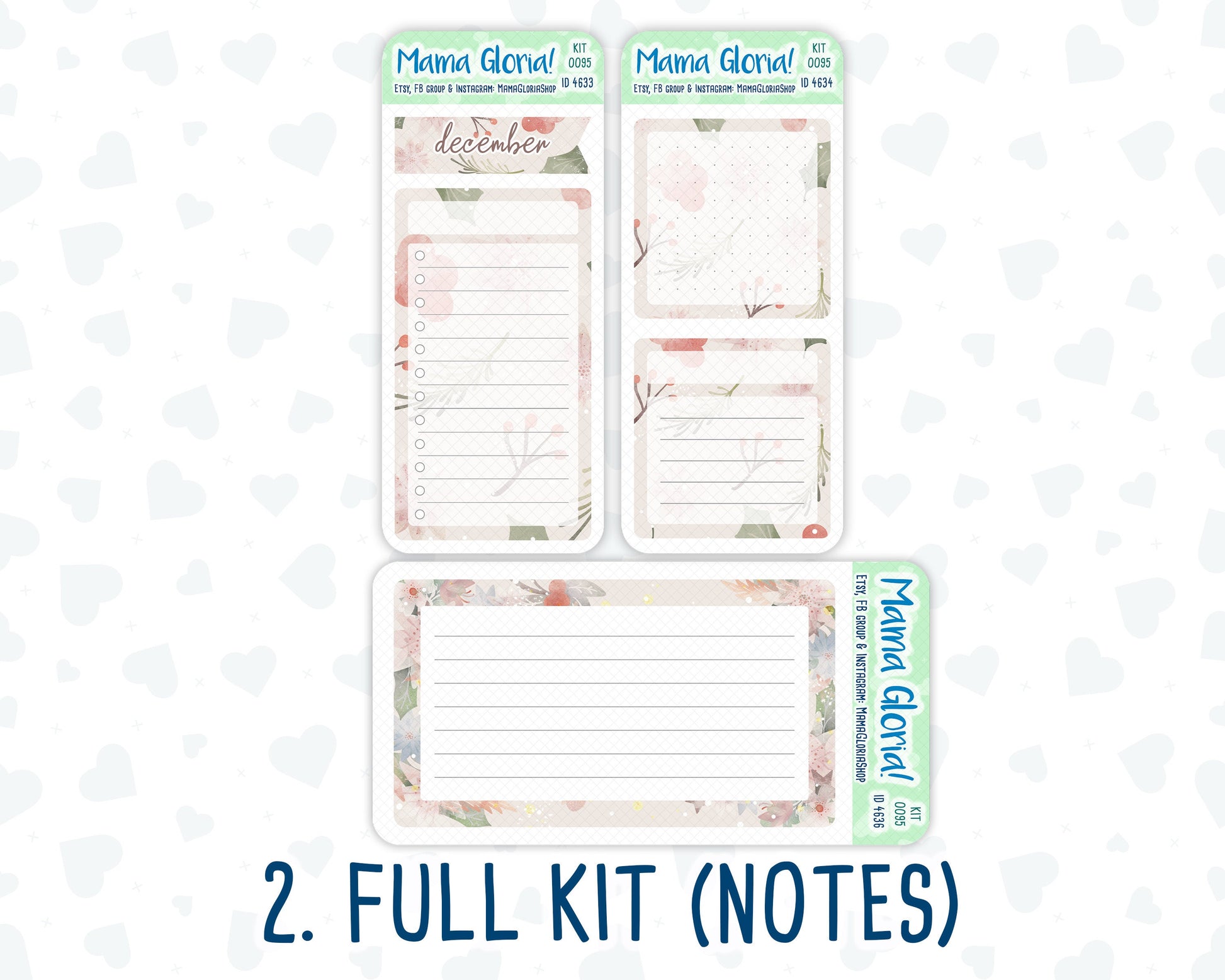 Kit 0095 -A5 - Dreams Come True - December - Winter - Notes Pages - Dashboard Kit - Productivity Page