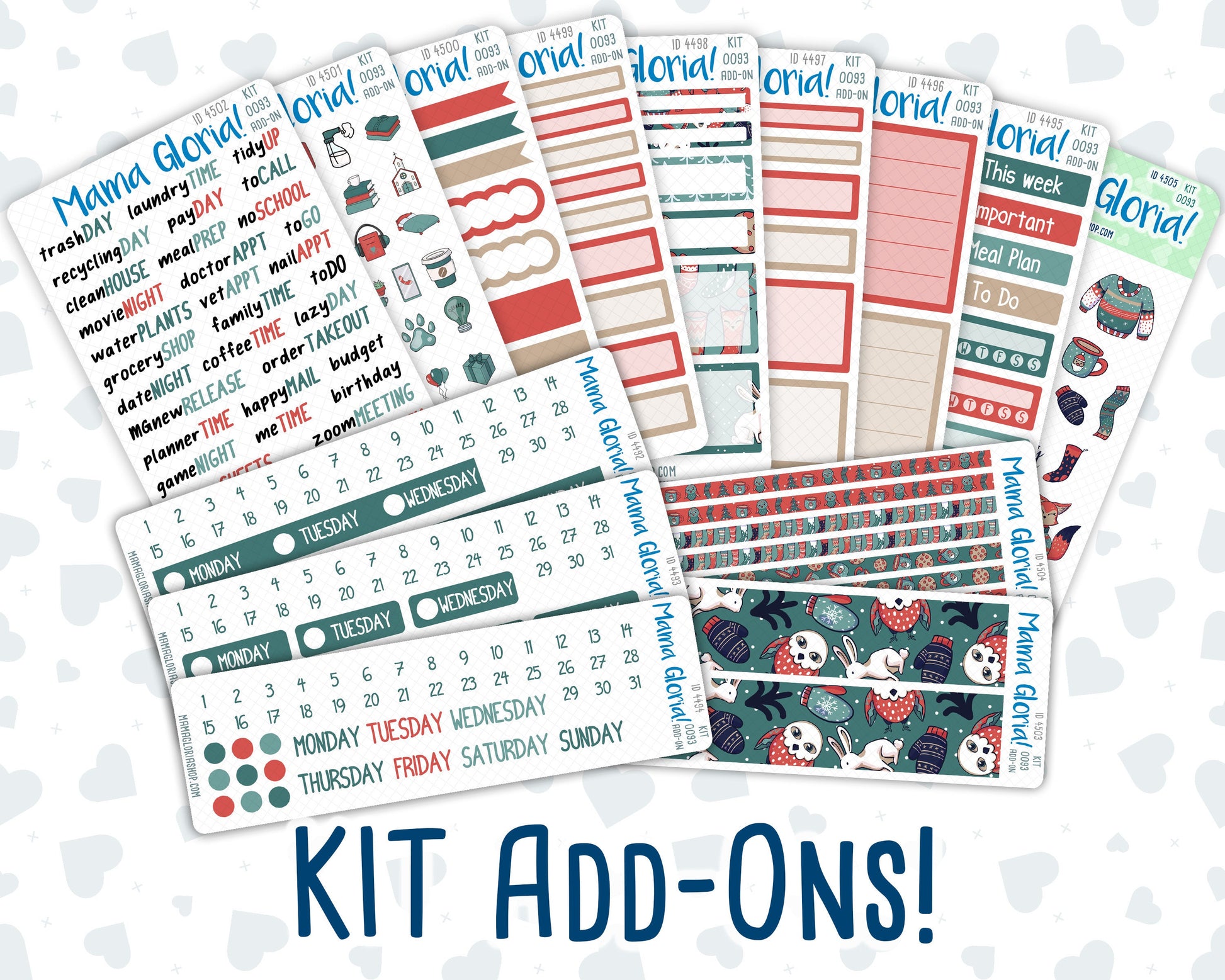 Kit 0093 Add Ons  - Merry x-mas - December - Planner Stickers - Kit 2022