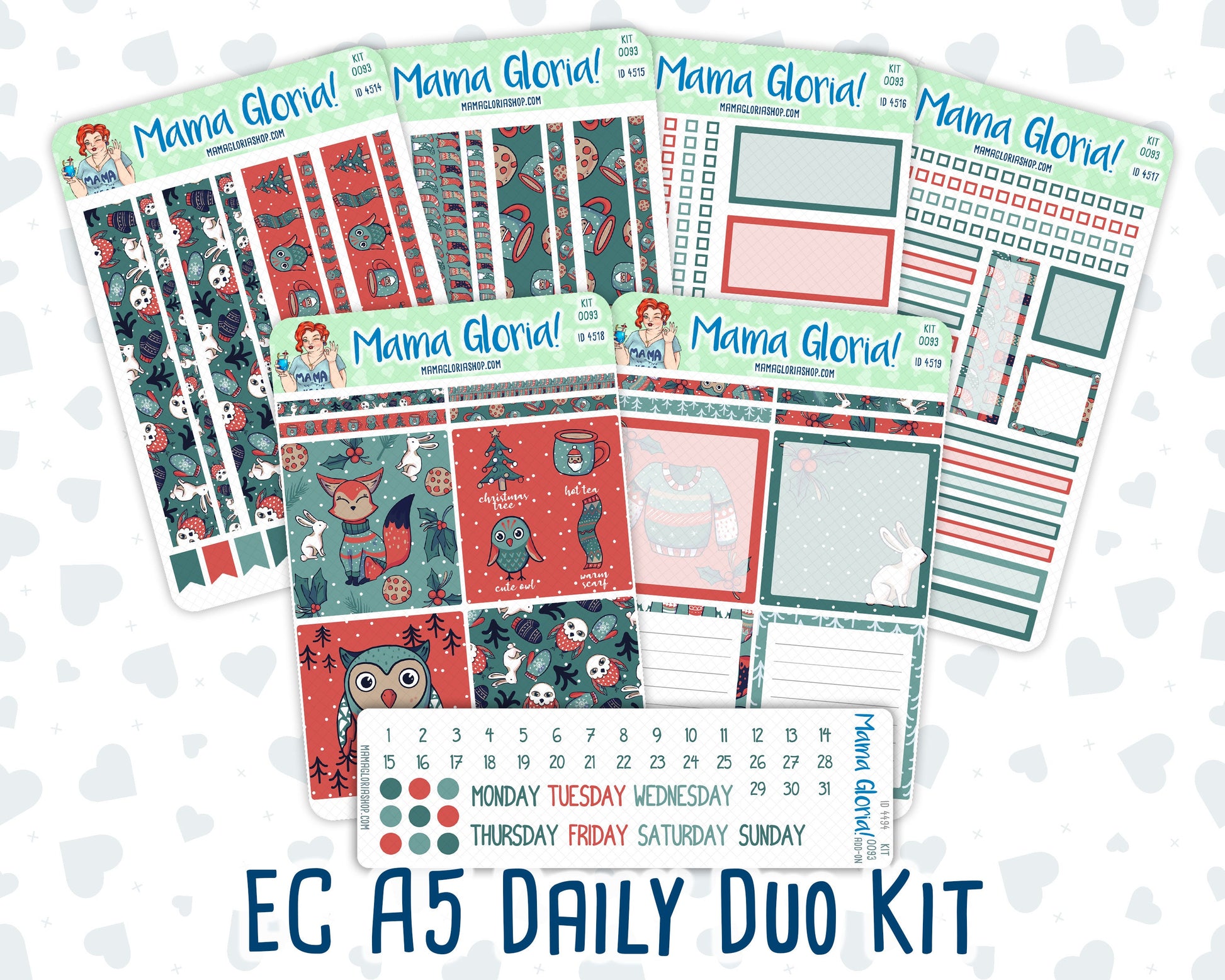 Kit 0093 - A5 Daily Duo - Merry x-mas - December Weekly