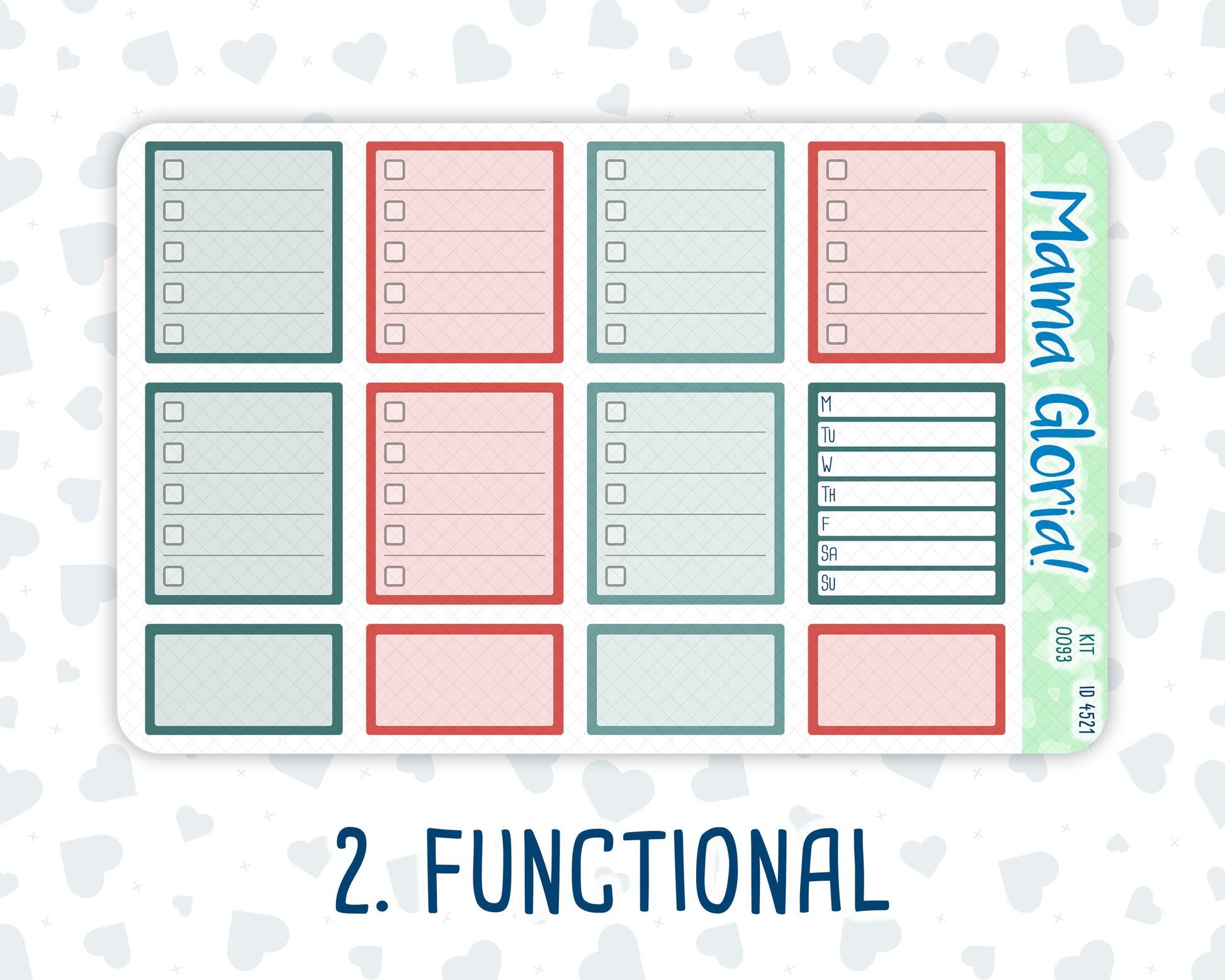 Kit 0093 - 7x9 - Merry x-mas  -December - Winter- Weekly Kit For EC Horizontal Planners