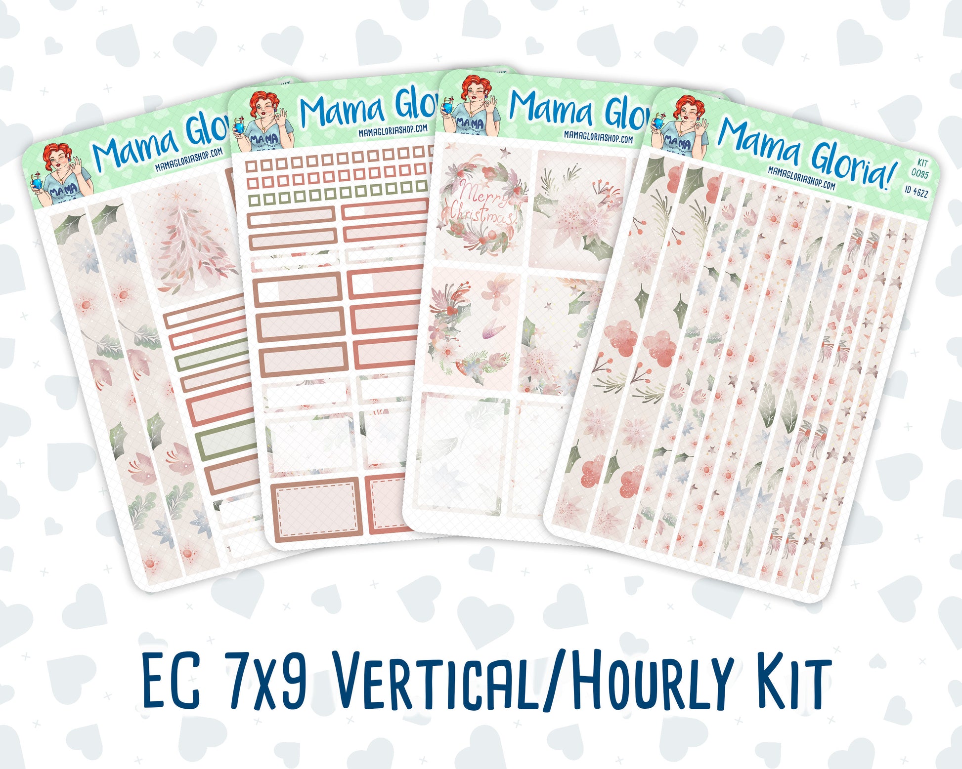 Kit 0095 -7x9 - Dreams Come True - December - Winter - Weekly Kit For Vertical And Hourly EC Planners