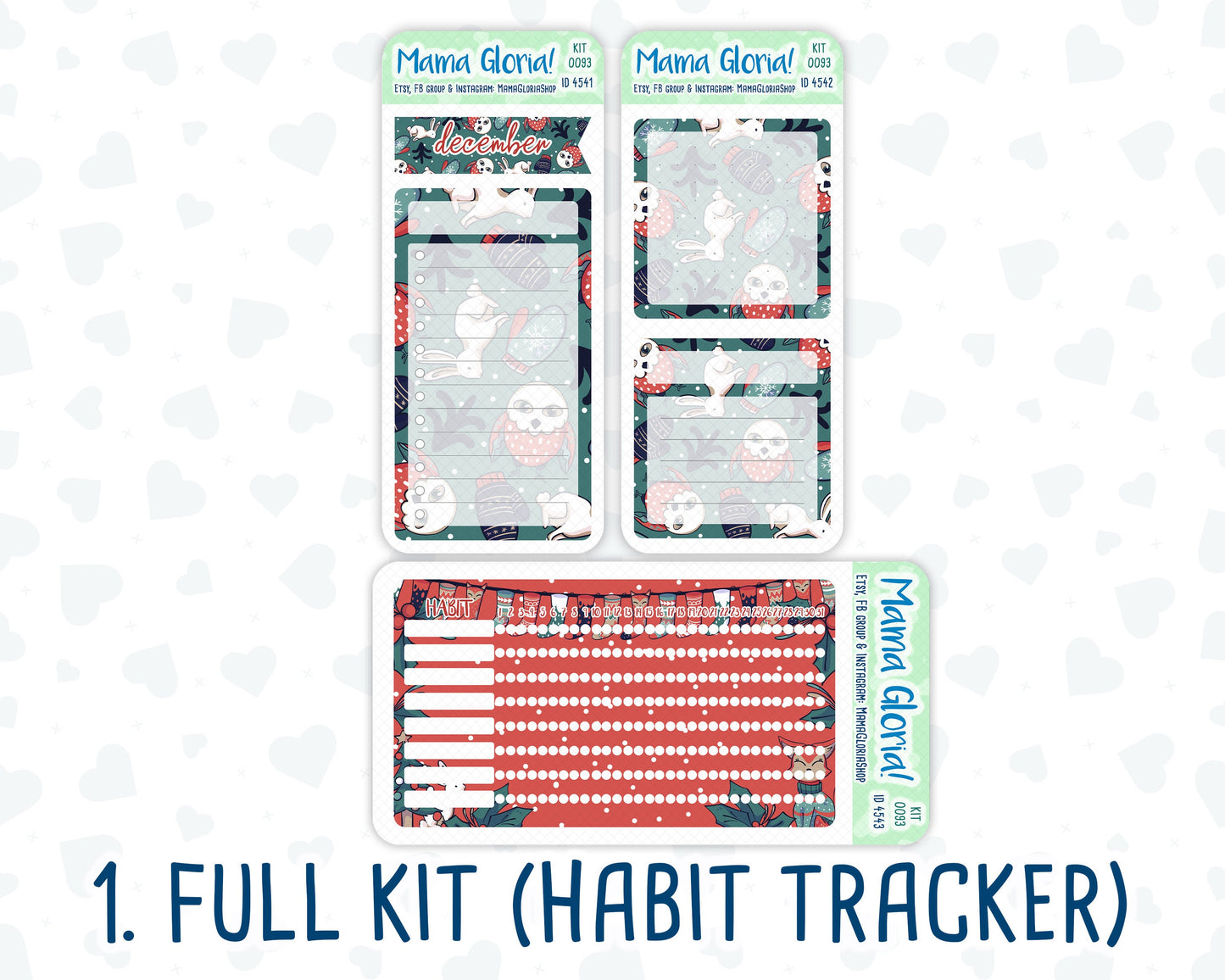 Kit 0093 -A5 - Merry x-mas - December - Winter - Notes Pages - Dashboard Kit - Productivity Page