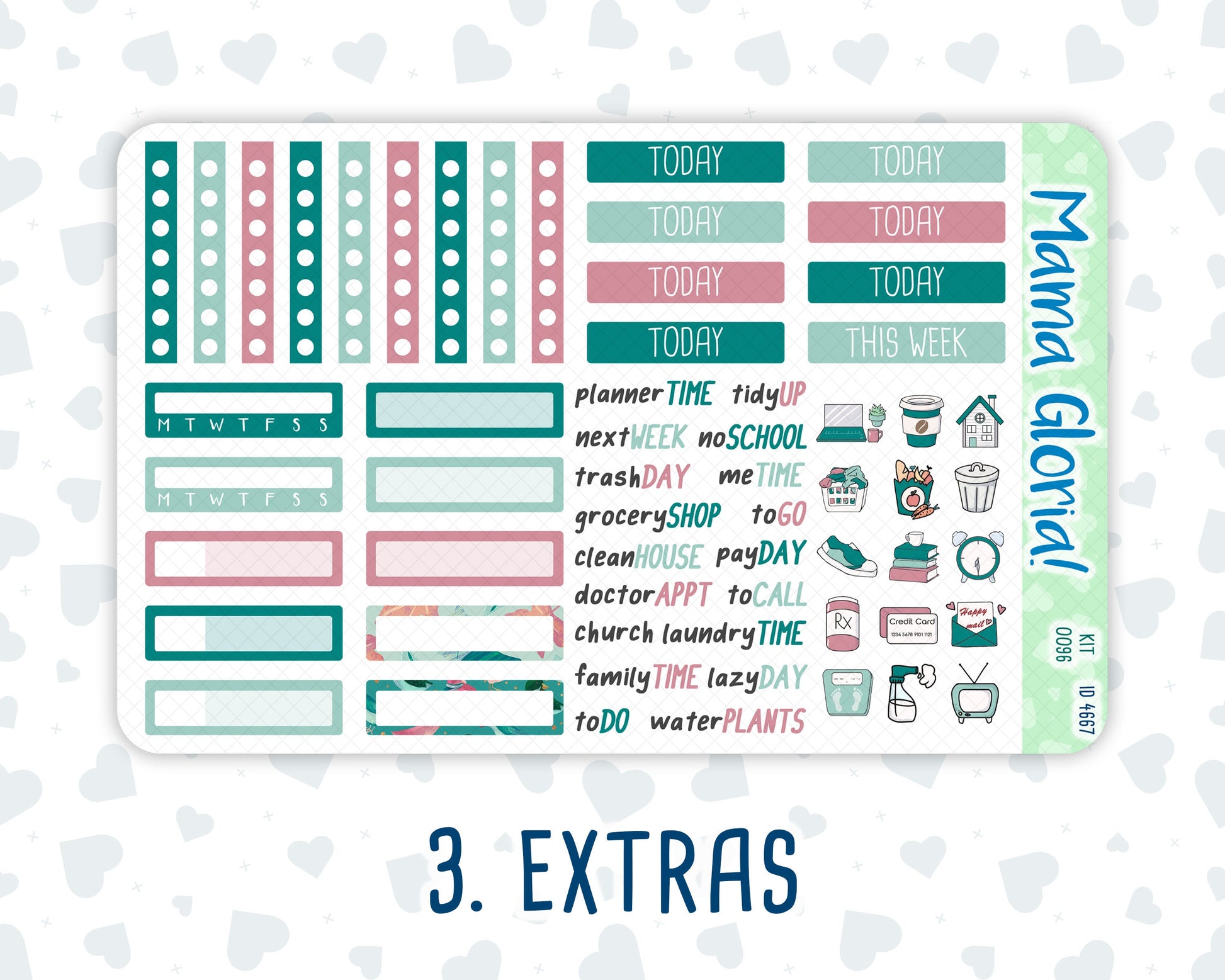 Kit 0096 - 7x9 - Winter Mood  -January - Winter- Weekly Kit For EC Horizontal Planners