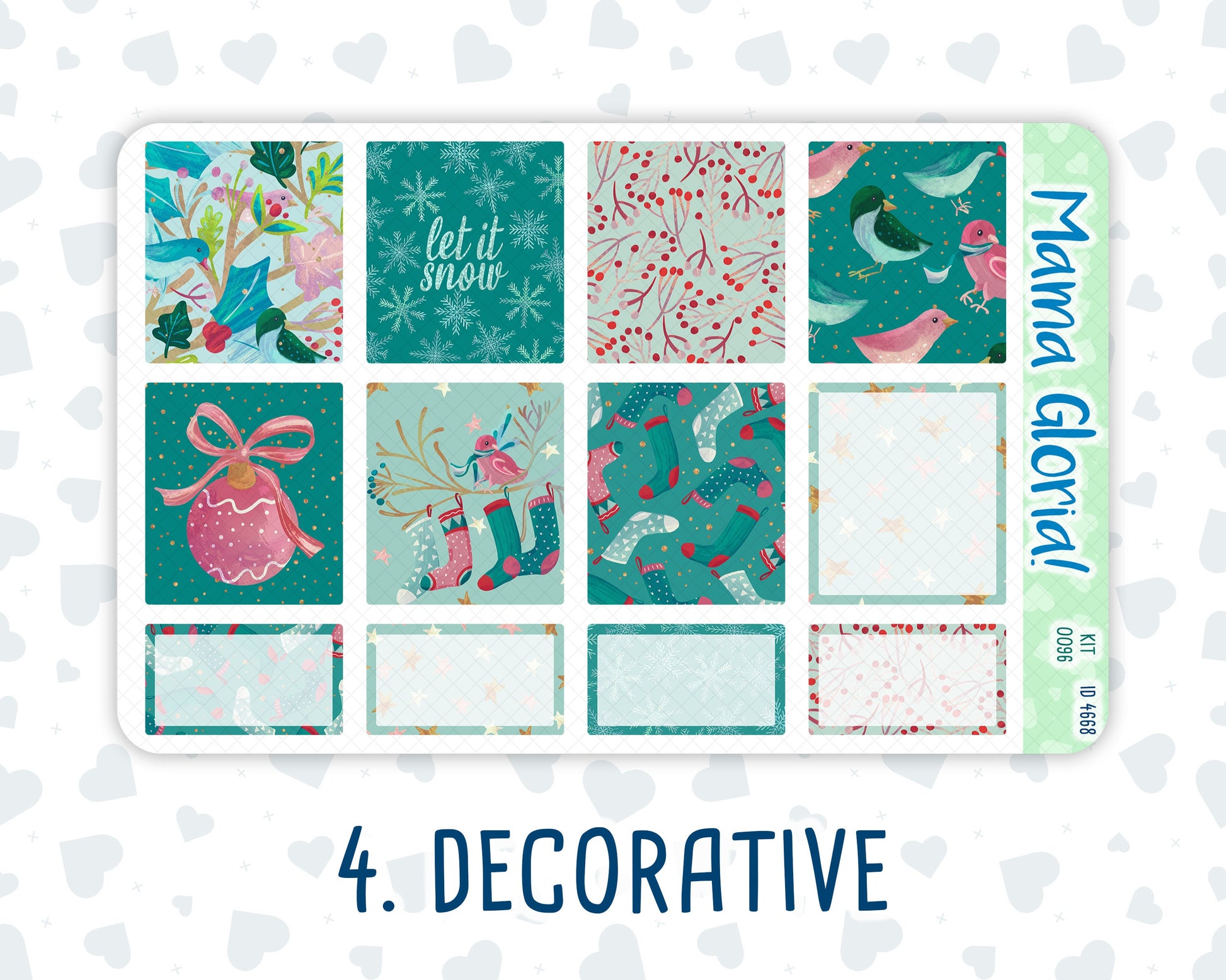 Kit 0096 - 7x9 - Winter Mood  -January - Winter- Weekly Kit For EC Horizontal Planners