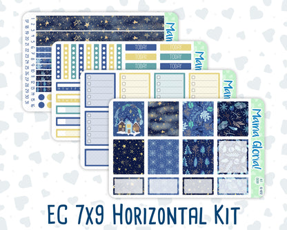 Kit 0099 - 7x9 - New Year In The Town -January - Winter- Weekly Kit For EC Horizontal Planners