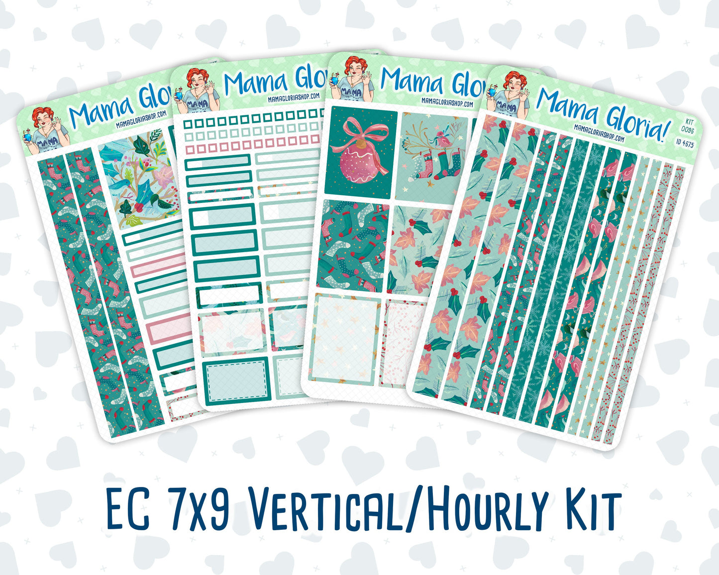 Kit 0096 -7x9 - Winter Mood   - January- Winter - Weekly Kit For Vertical And Hourly EC Planners