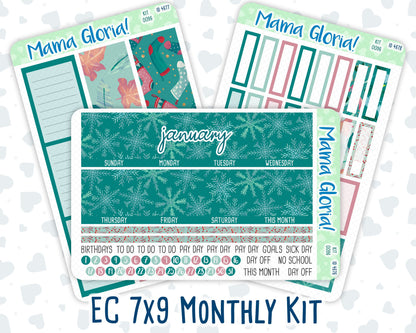 Kit 0096 -7x9 - Monthly - Winter Mood - January- Winter- For EC Planners