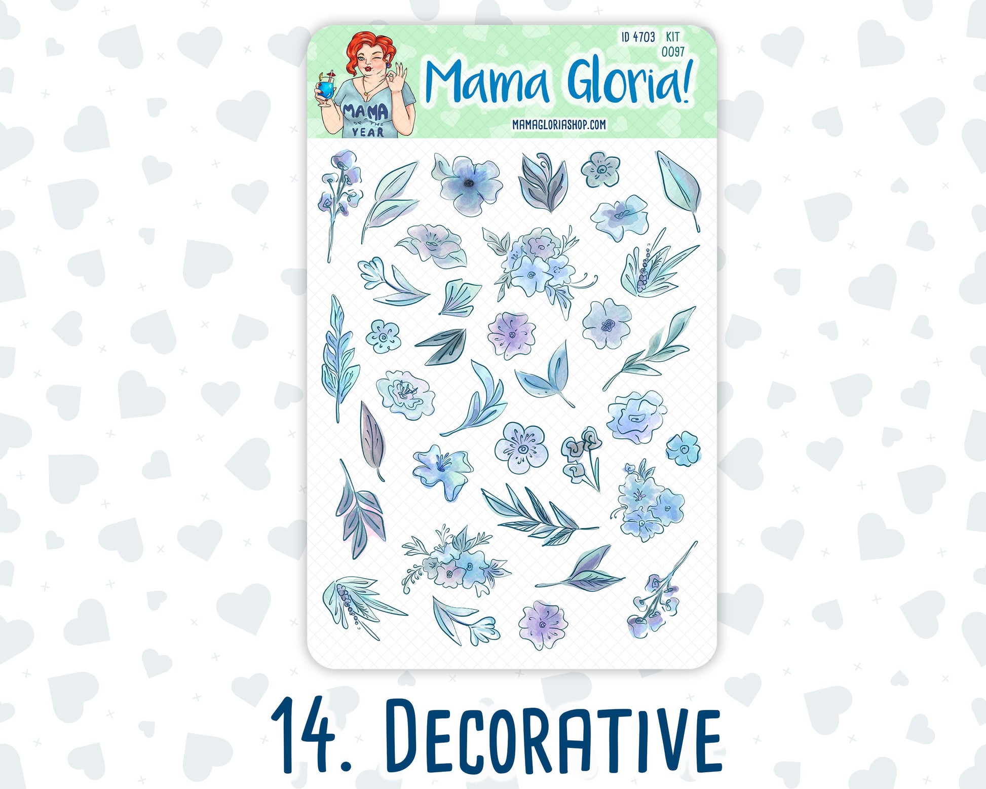 Kit 0097 Add Ons  -Frozen Flowers - January - Planner Stickers - Kit 2023