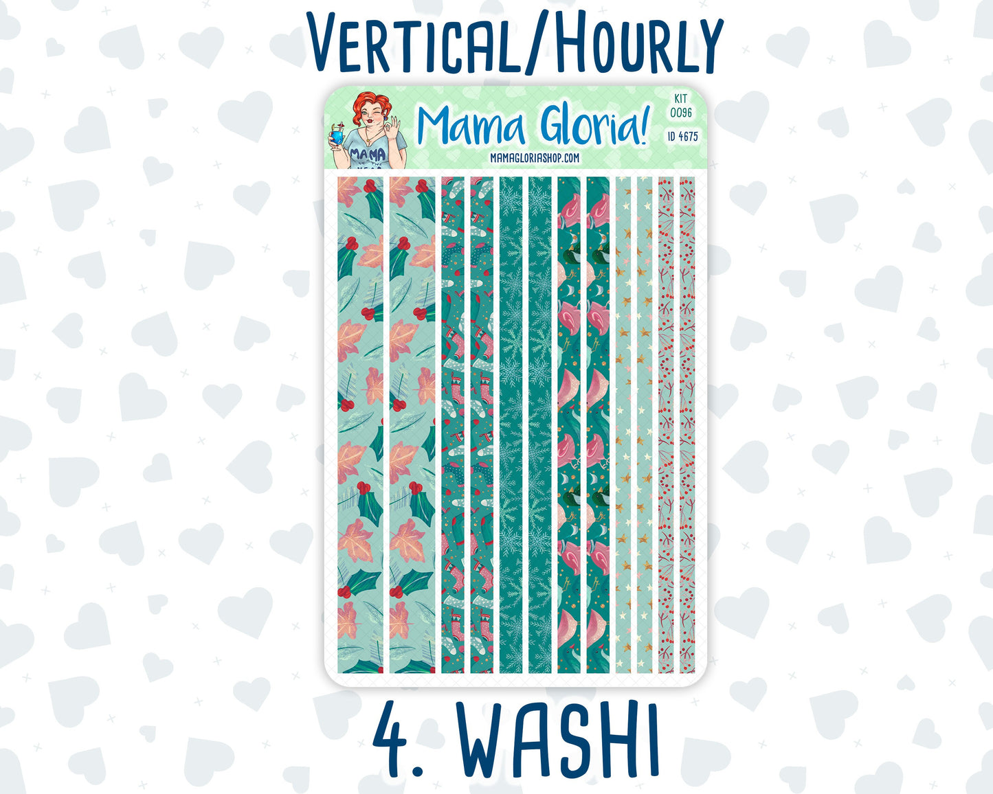 Kit 0096 -7x9 - Winter Mood   - January- Winter - Weekly Kit For Vertical And Hourly EC Planners