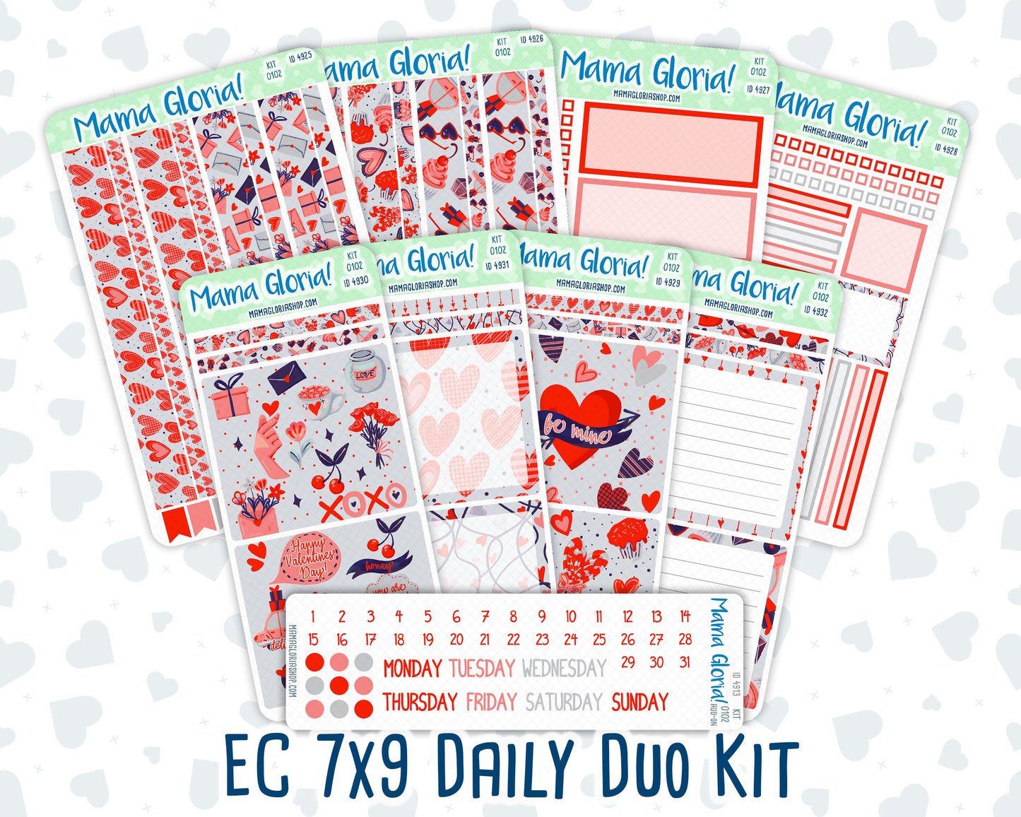 Kit 0102 7x9 Daily Duo - You And I - February- Winter - Planner