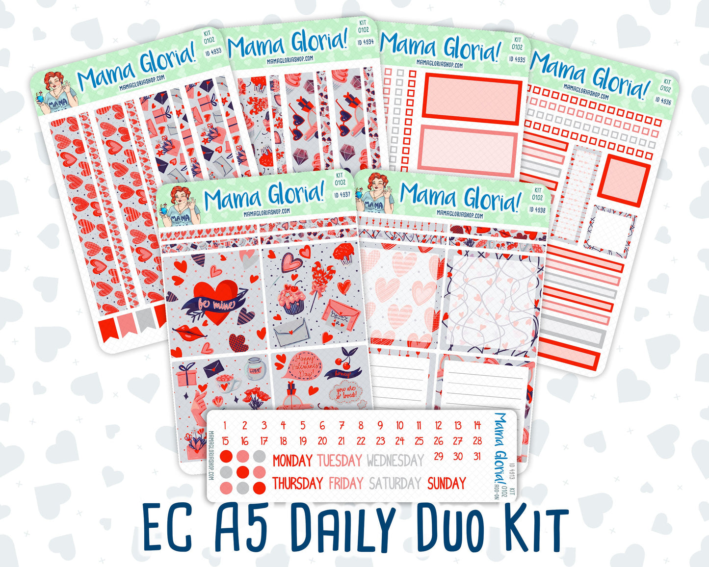 Kit 0102 - A5 Daily Duo -You And I - February