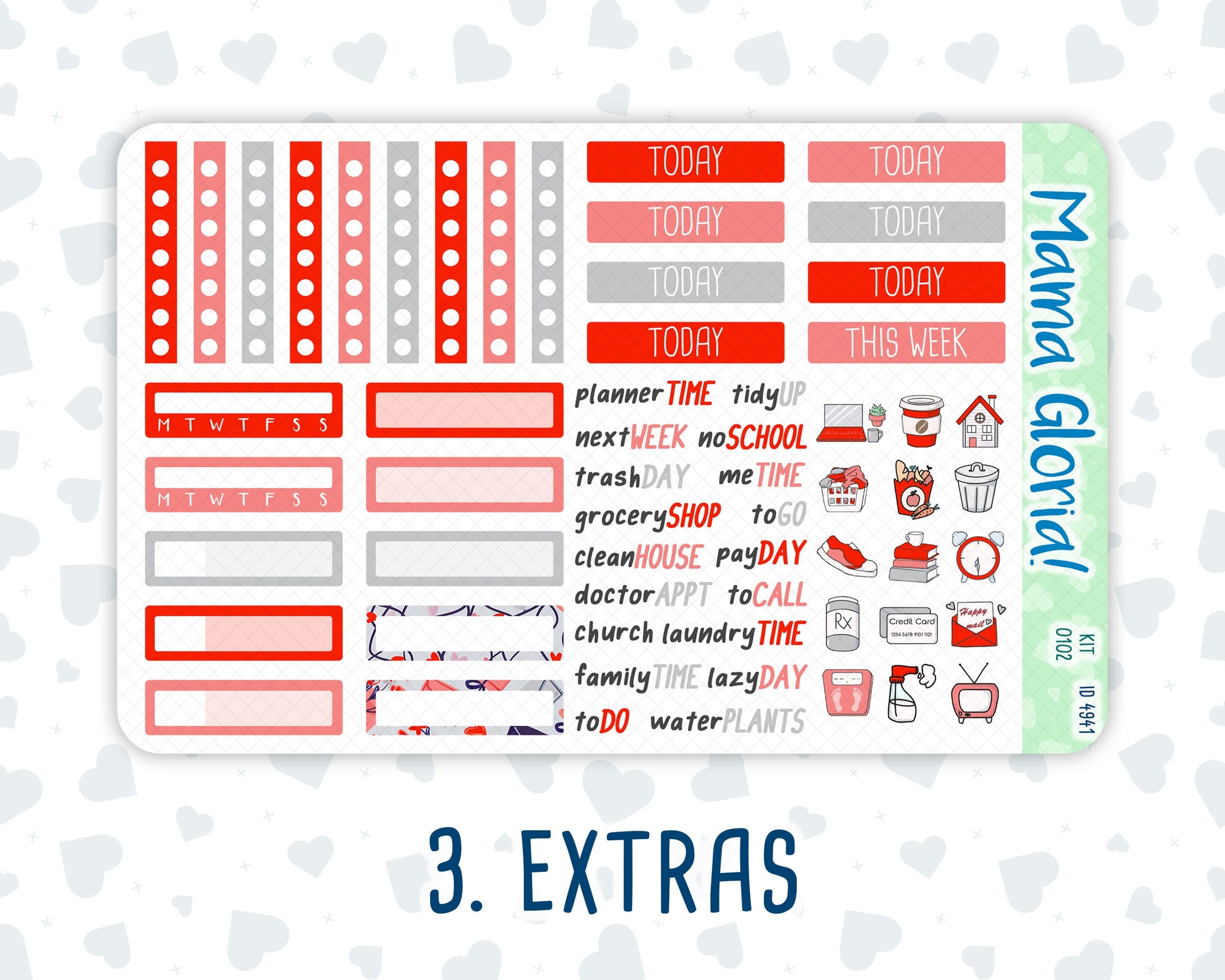 Kit 0102 - 7x9 - You And I -February- Winter- Weekly Kit For EC Horizontal Planners