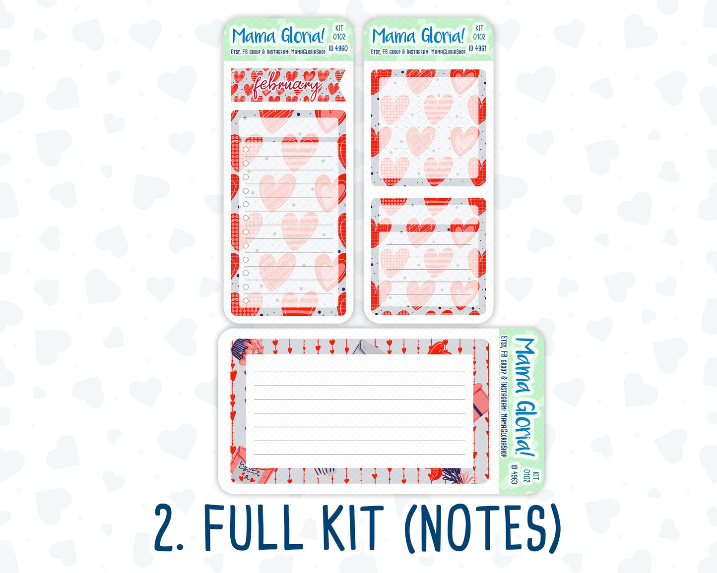 Kit 0101 -A5 - You And I- February- Winter - Notes Pages - Dashboard Kit - Productivity Page