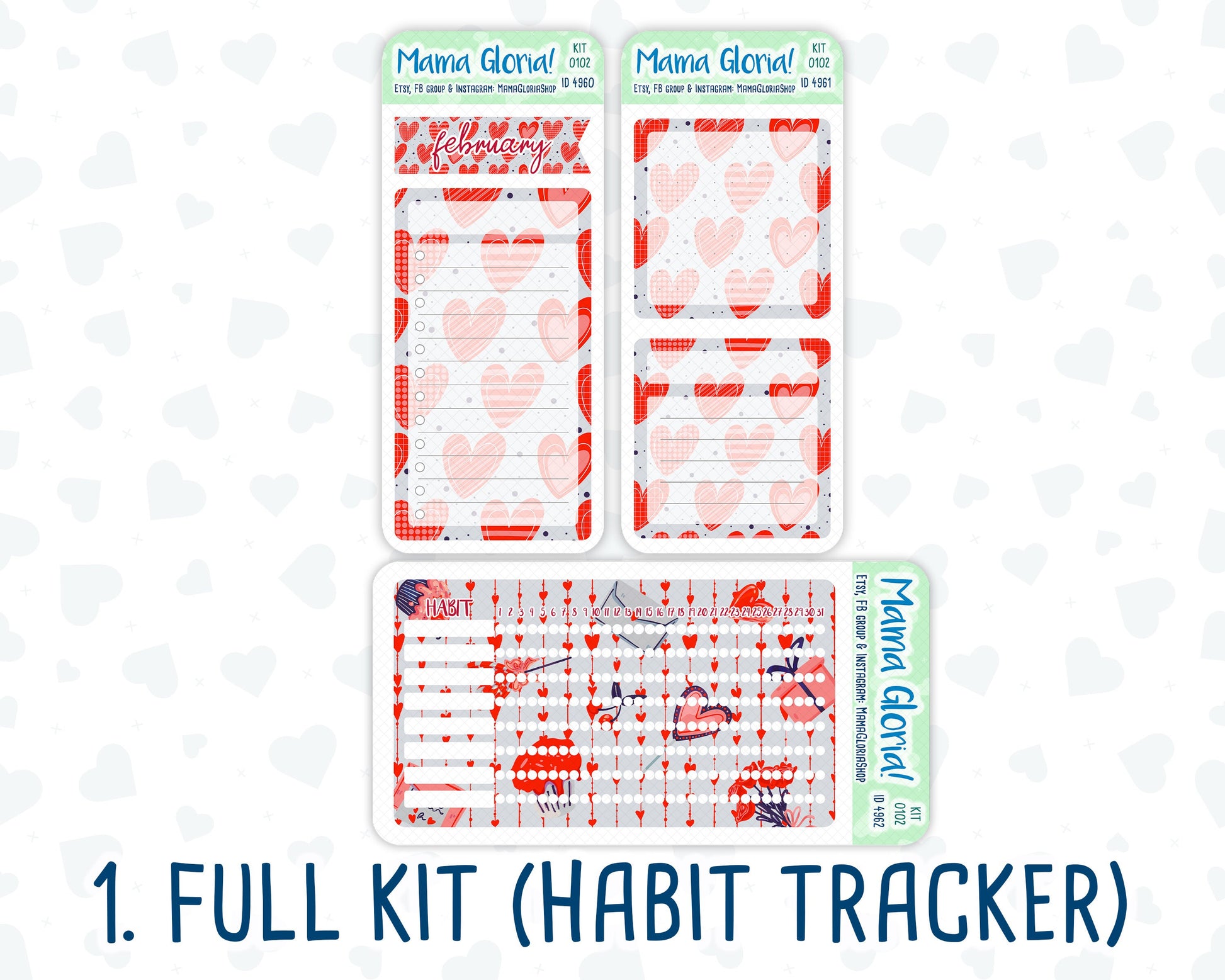 Kit 0101 -A5 - You And I- February- Winter - Notes Pages - Dashboard Kit - Productivity Page