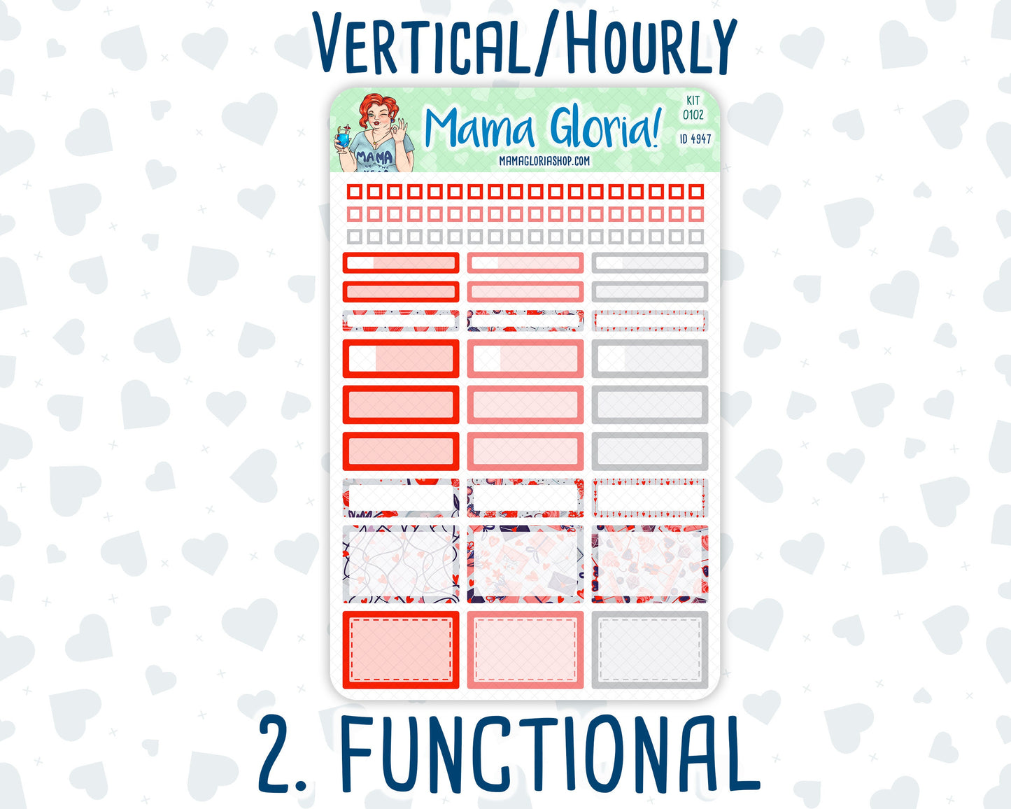 Kit 0102 -7x9 - You And I- February- Winter - Weekly Kit For Vertical And Hourly EC Planners