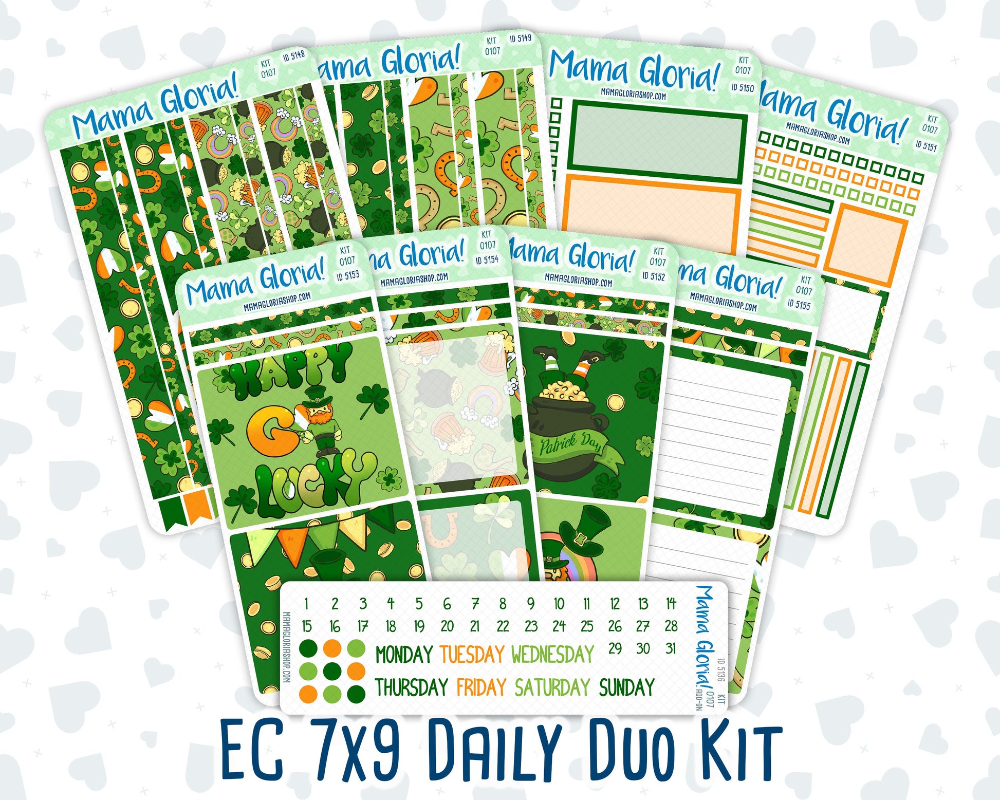 Kit 0107 7x9 Daily Duo - Lucky Day- March- Spring- Planner