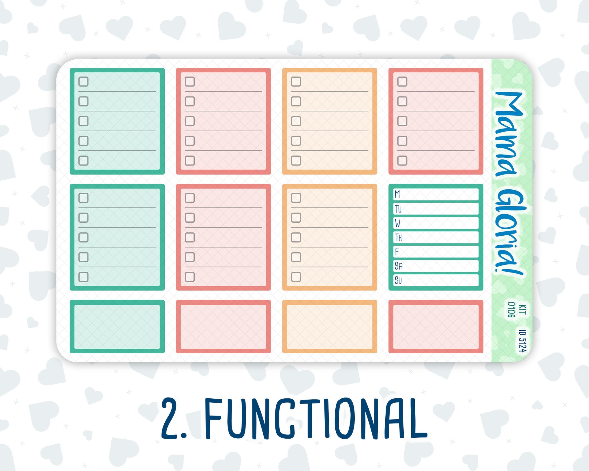 Kit 0106 - 7x9 - Butterfly Mood-March- Spring- Weekly Kit For EC Horizontal Planners