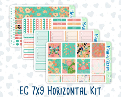 Kit 0106 - 7x9 - Butterfly Mood-March- Spring- Weekly Kit For EC Horizontal Planners