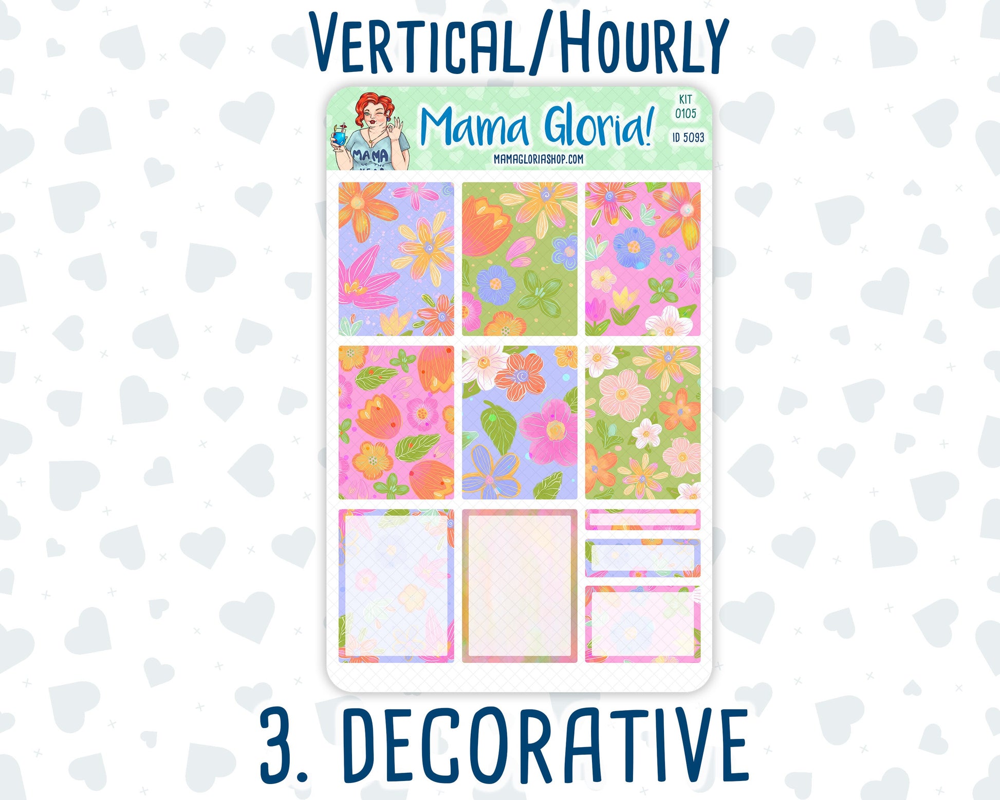 Kit 0105 -7x9 - Early Spring- March- Spring - Weekly Kit For Vertical And Hourly EC Planners