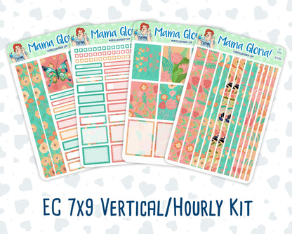 Kit 0106 -7x9 - Butterfly Mood- March- Spring - Weekly Kit For Vertical And Hourly EC Planners