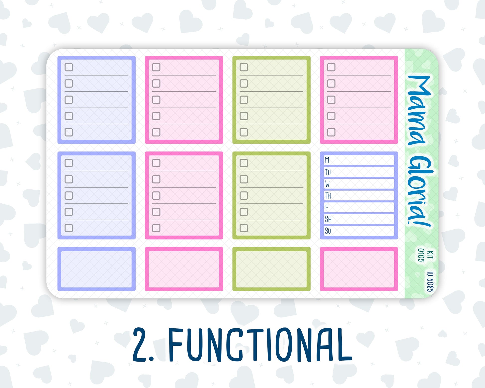 Kit 0105 - 7x9 - Early Spring-March- Spring- Weekly Kit For EC Horizontal Planners