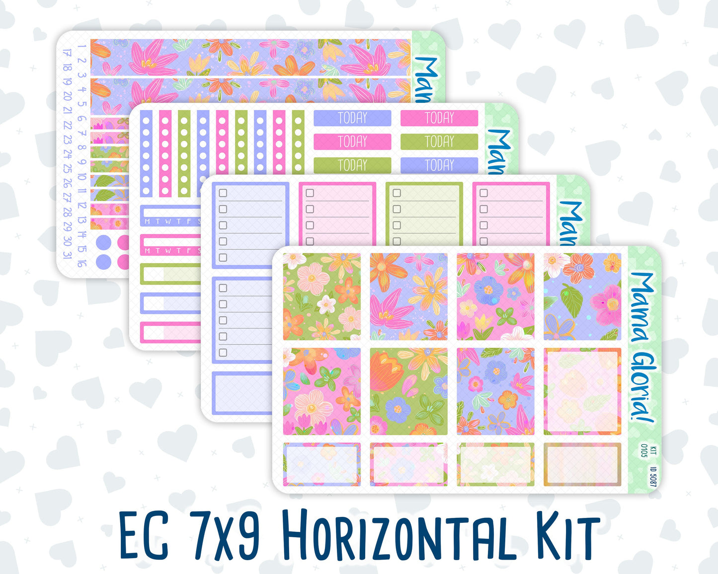 Kit 0105 - 7x9 - Early Spring-March- Spring- Weekly Kit For EC Horizontal Planners