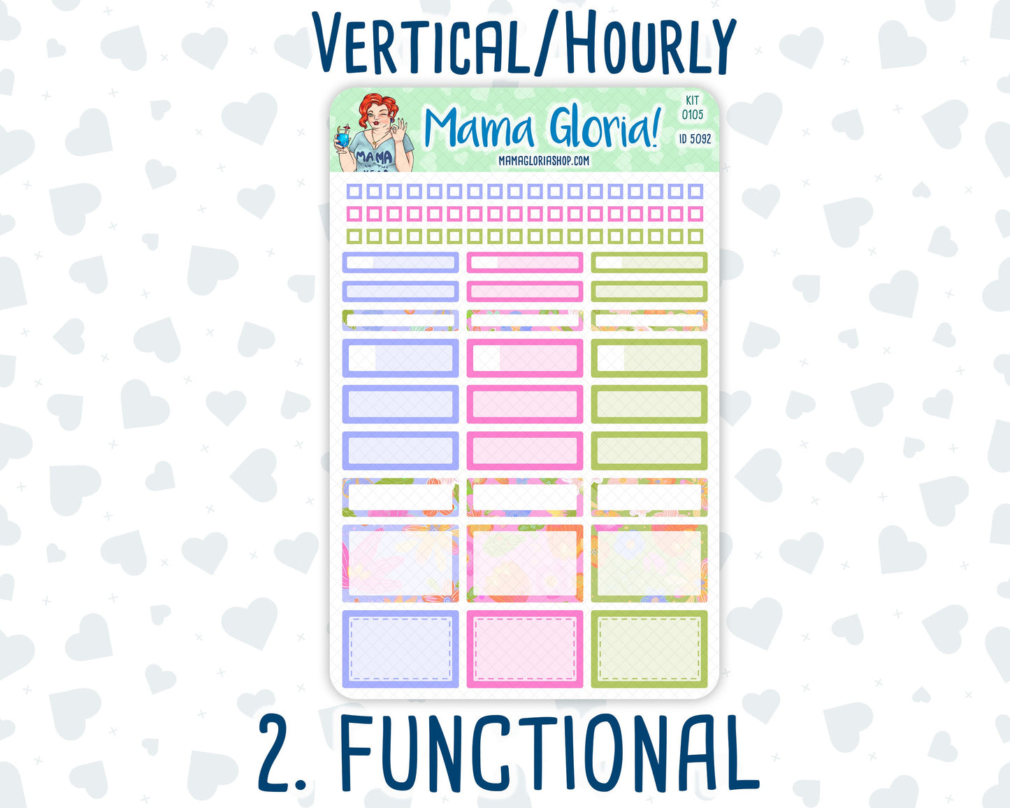 Kit 0105 -7x9 - Early Spring- March- Spring - Weekly Kit For Vertical And Hourly EC Planners