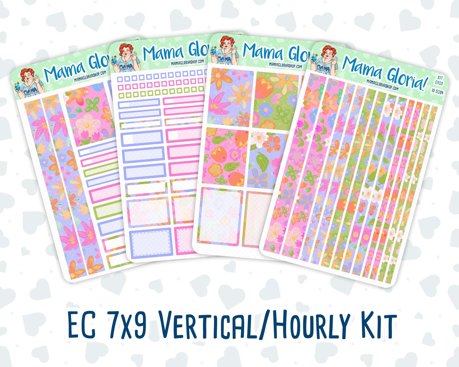 Kit 0105 -7x9 - Early Spring- March- Spring - Weekly Kit For Vertical And Hourly EC Planners