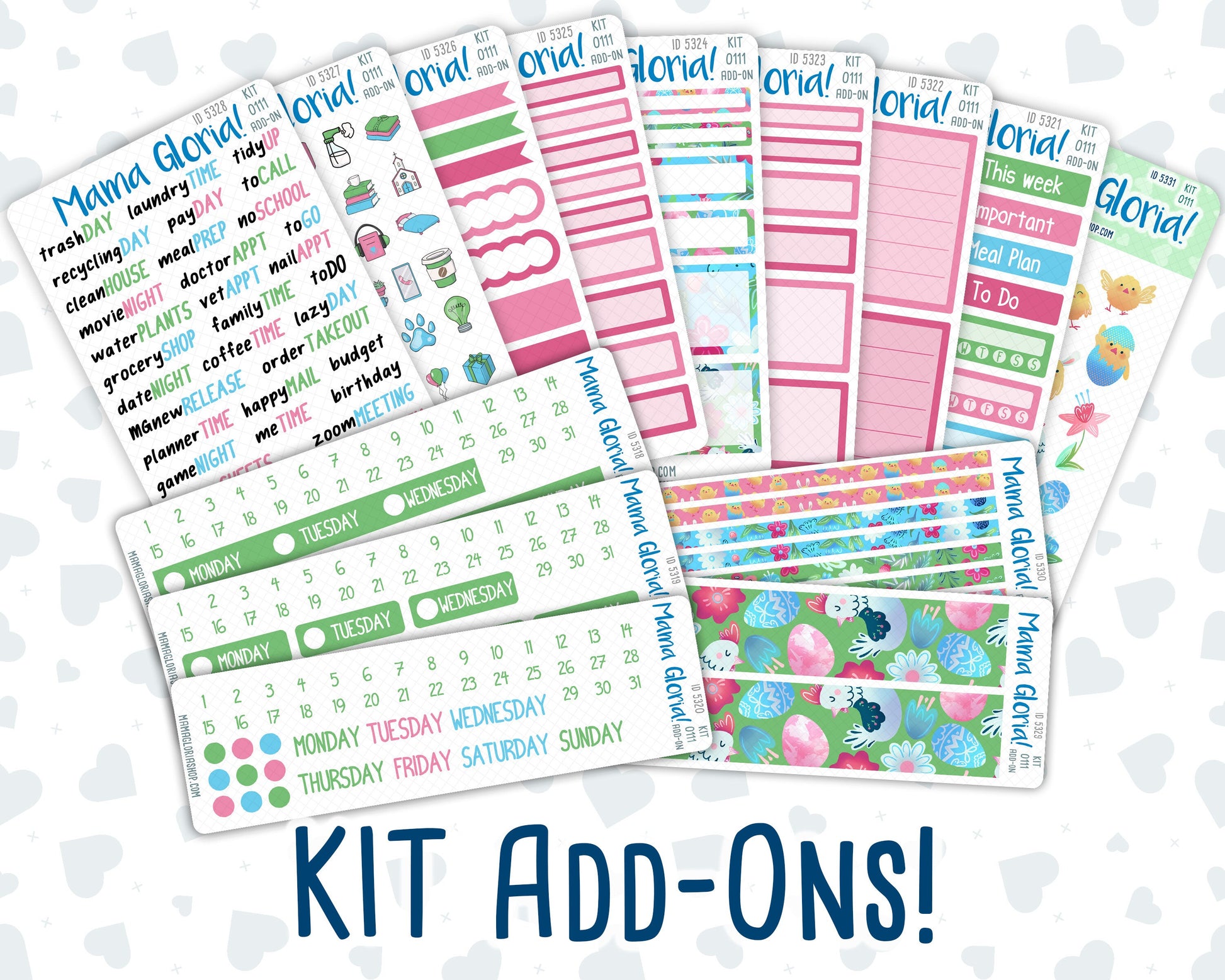 Kit 0111 Add Ons  - Easter Holidays- April- Planner Stickers - Kit 2023