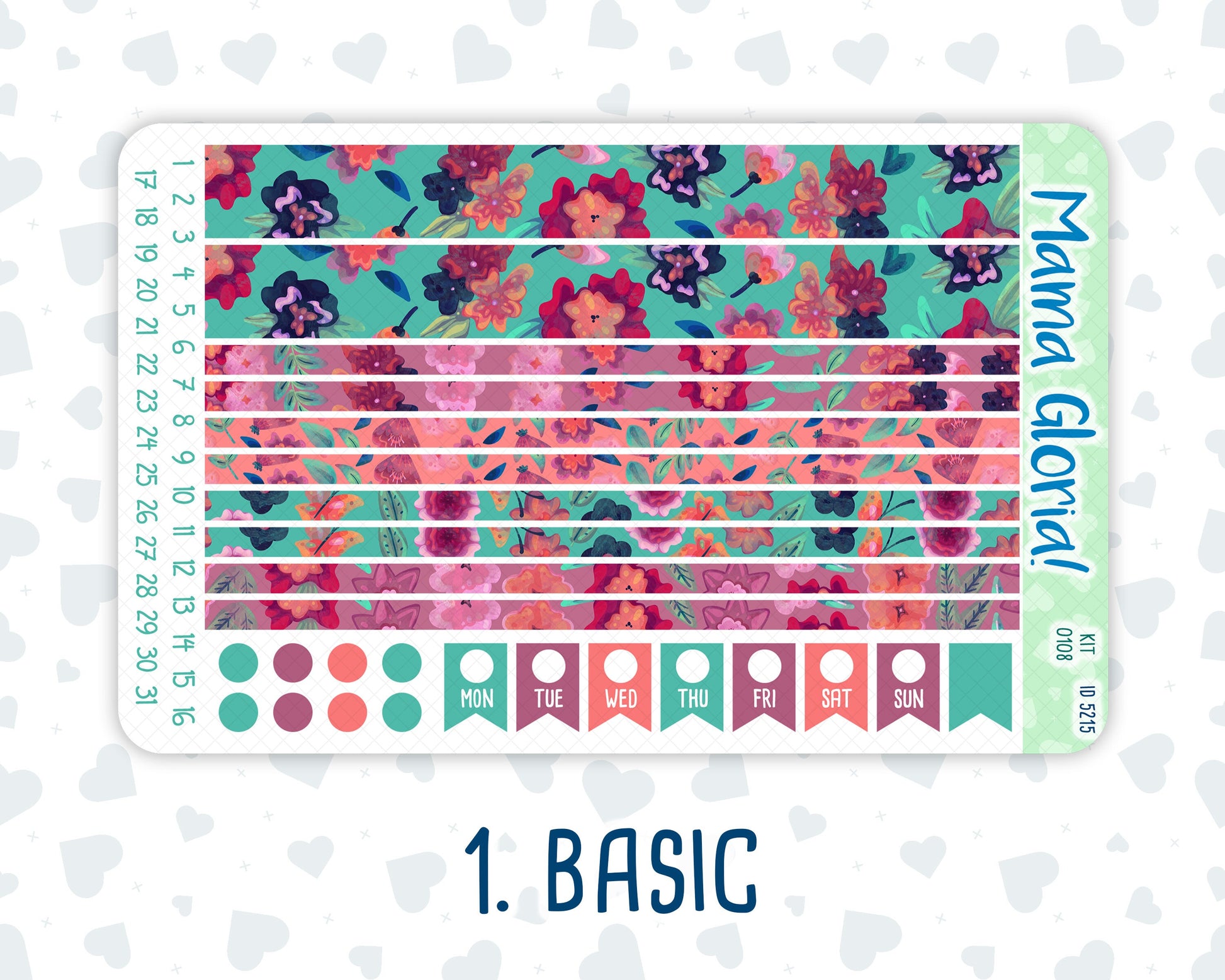 Kit 0108- 7x9 - Colors-April- Spring- Weekly Kit For EC Horizontal Planners