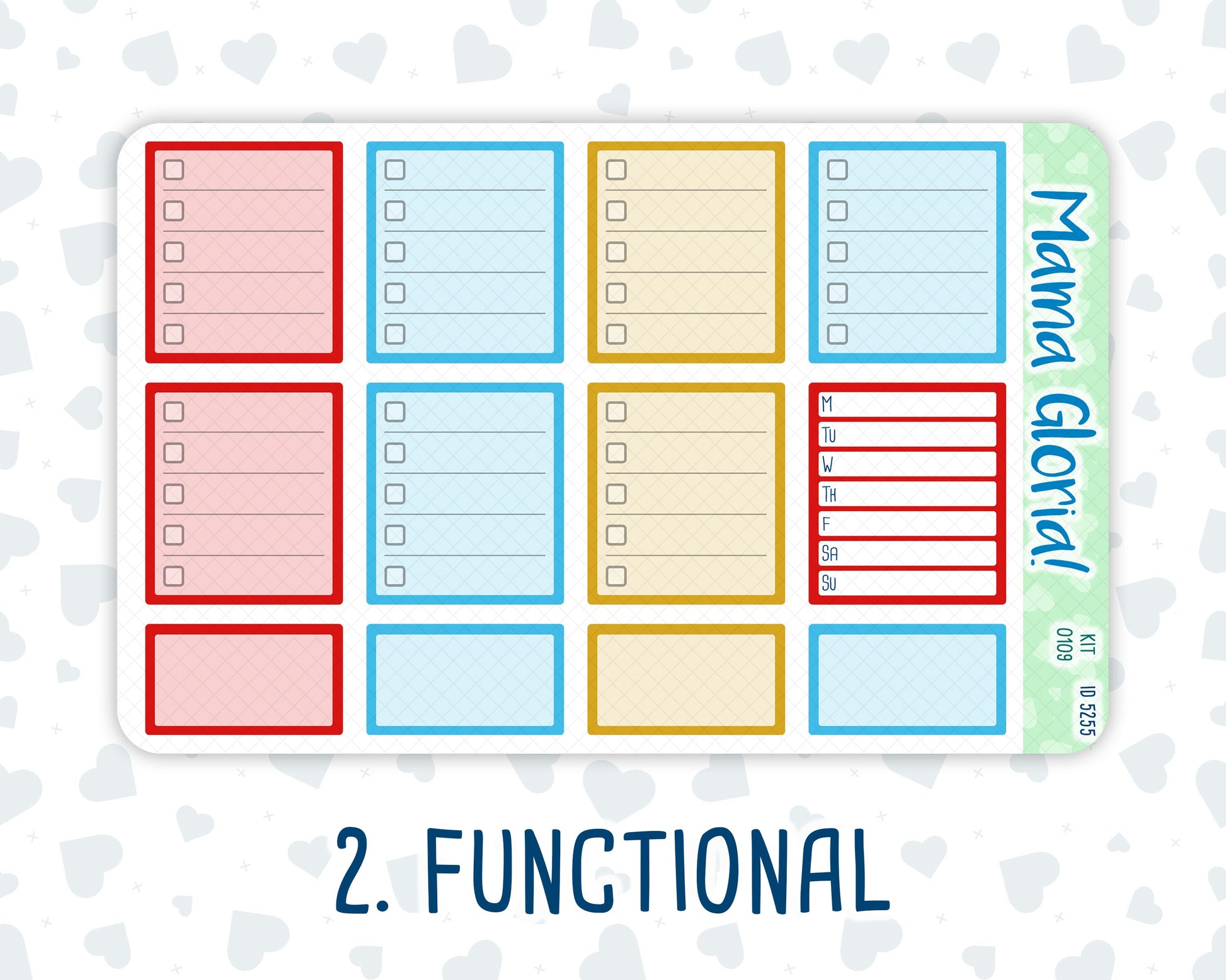 Kit 0109- 7x9 - Smile-April- Spring- Weekly Kit For EC Horizontal Planners