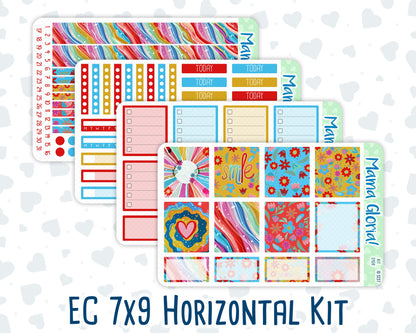 Kit 0109- 7x9 - Smile-April- Spring- Weekly Kit For EC Horizontal Planners