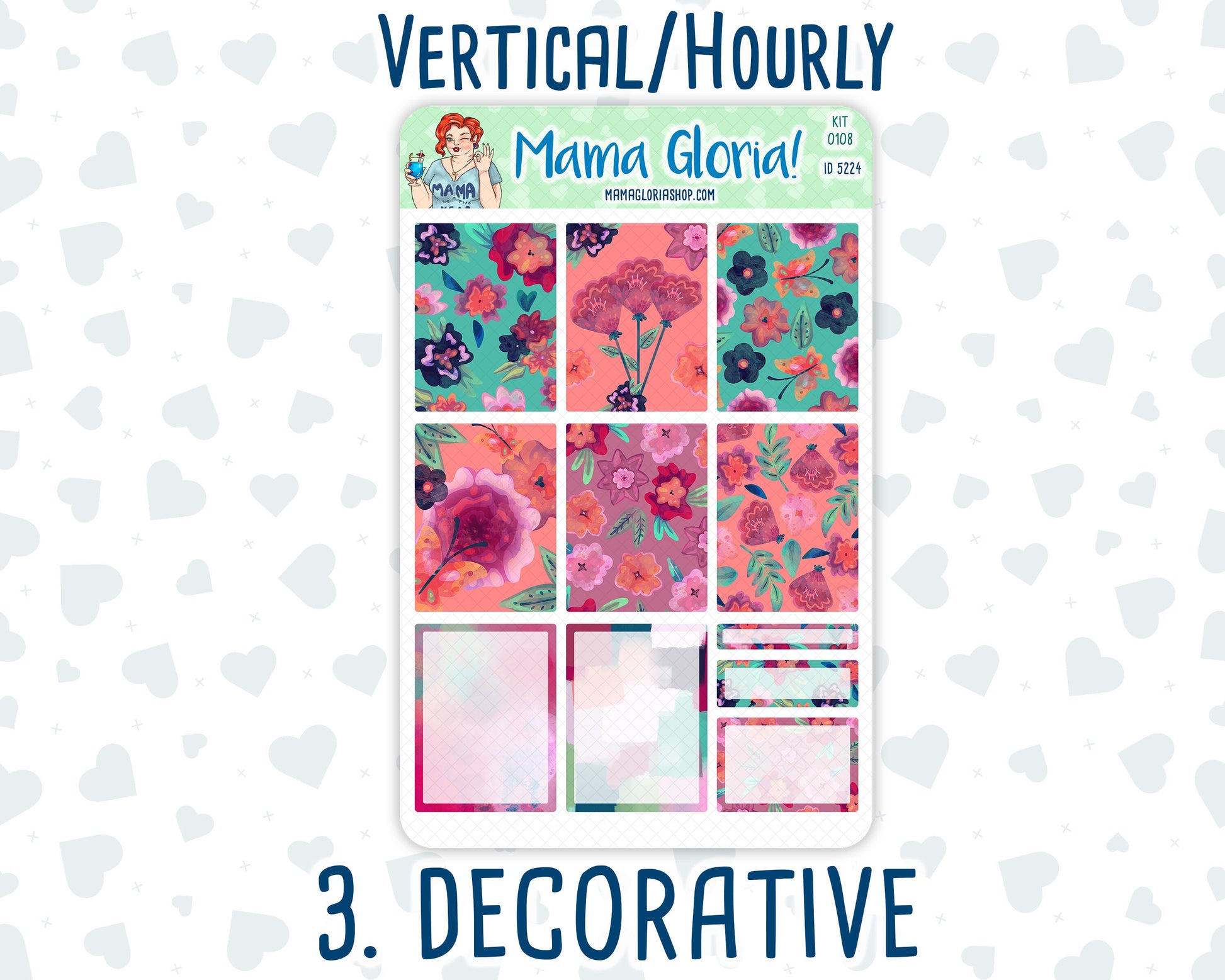 Kit 0108 -7x9 - Colors- April- Spring - Weekly Kit For Vertical And Hourly EC Planners