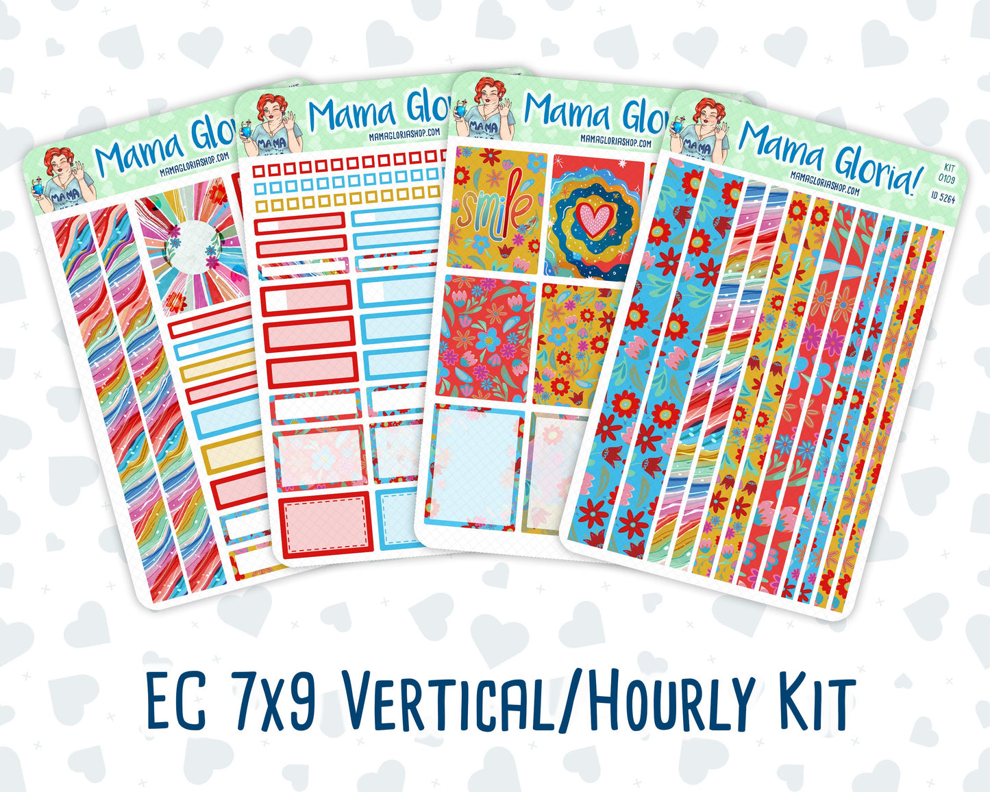 Kit 0109 -7x9 - Smile- April- Spring - Weekly Kit For Vertical And Hourly EC Planners