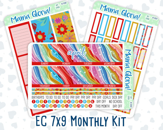 Kit 0109 -7x9 - Monthly - Smile- April- Spring- For EC Planners