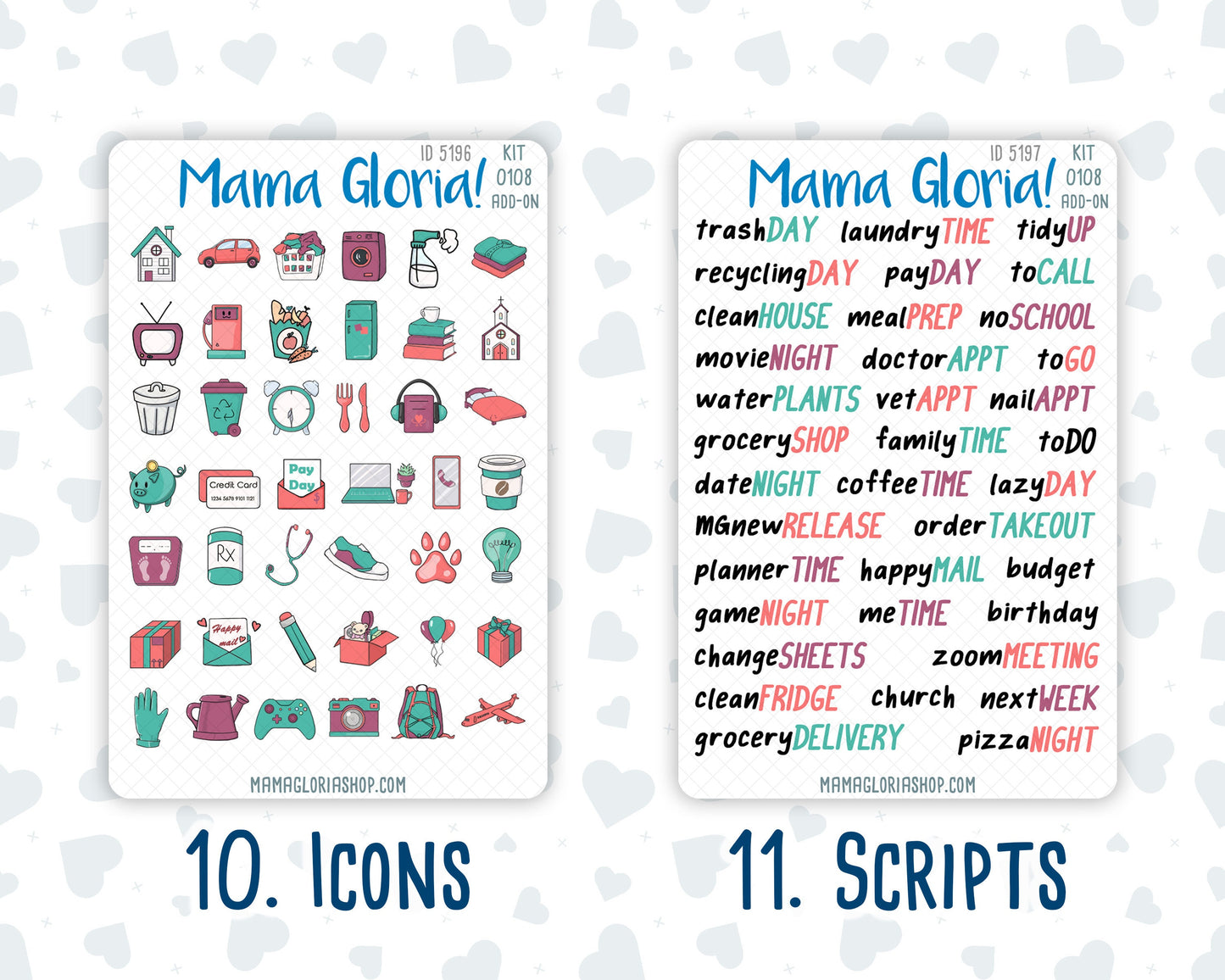 Kit 0108 Add Ons  - Colors - April- Planner Stickers - Kit 2023