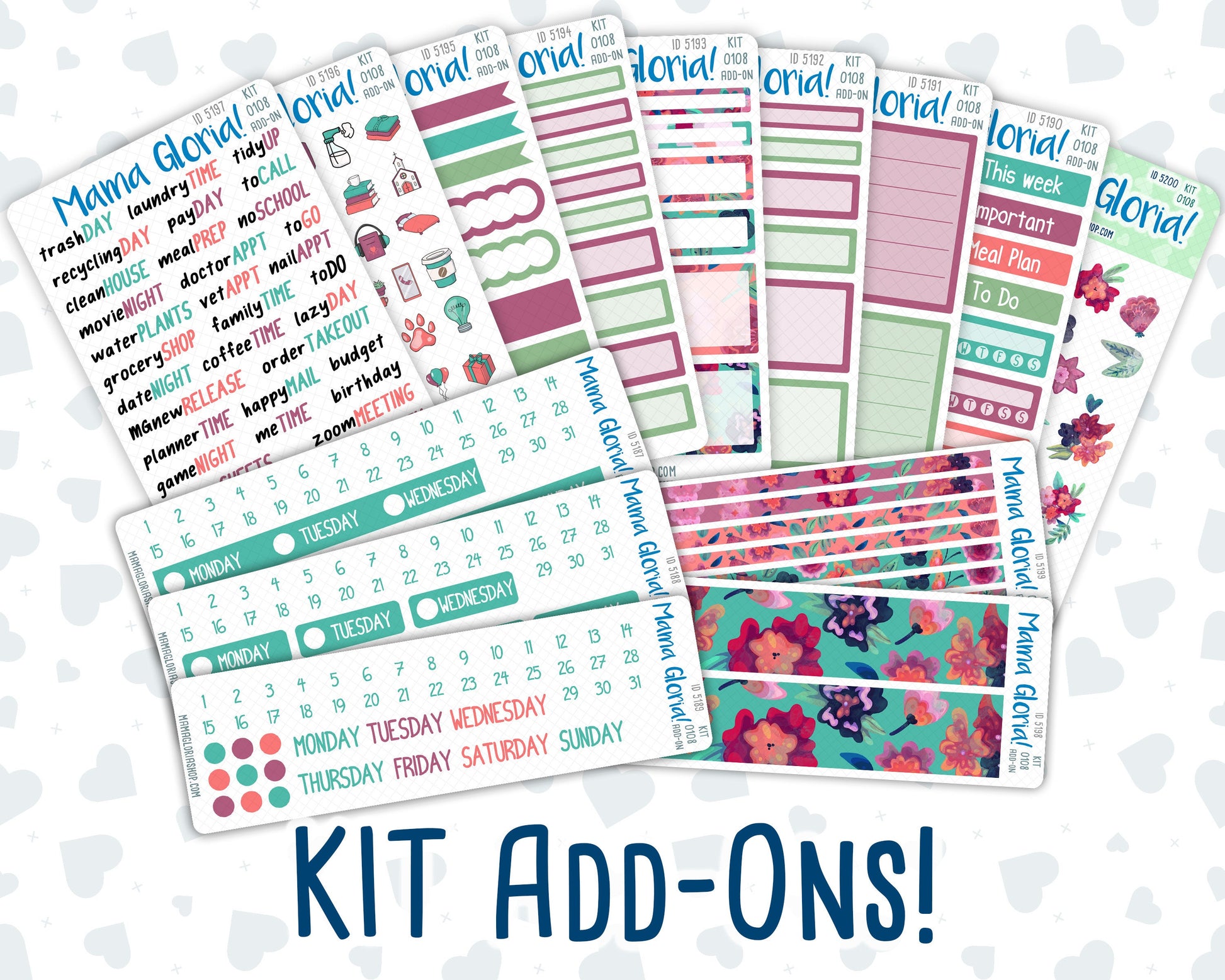 Kit 0108 Add Ons  - Colors - April- Planner Stickers - Kit 2023