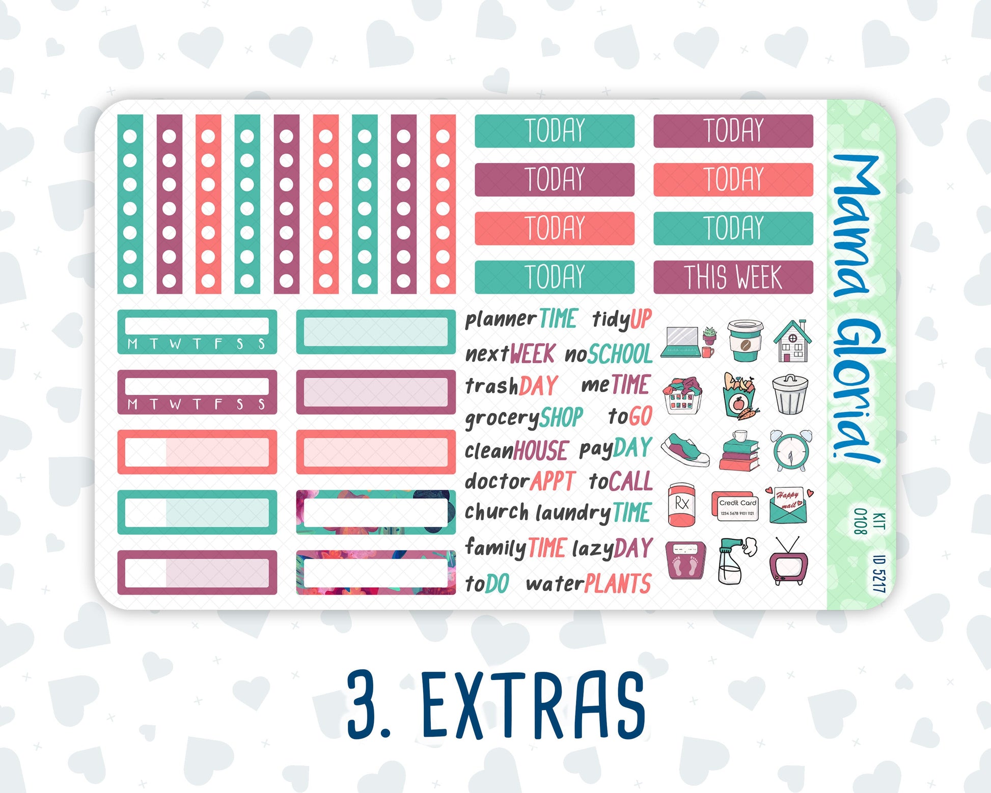 Kit 0108- 7x9 - Colors-April- Spring- Weekly Kit For EC Horizontal Planners