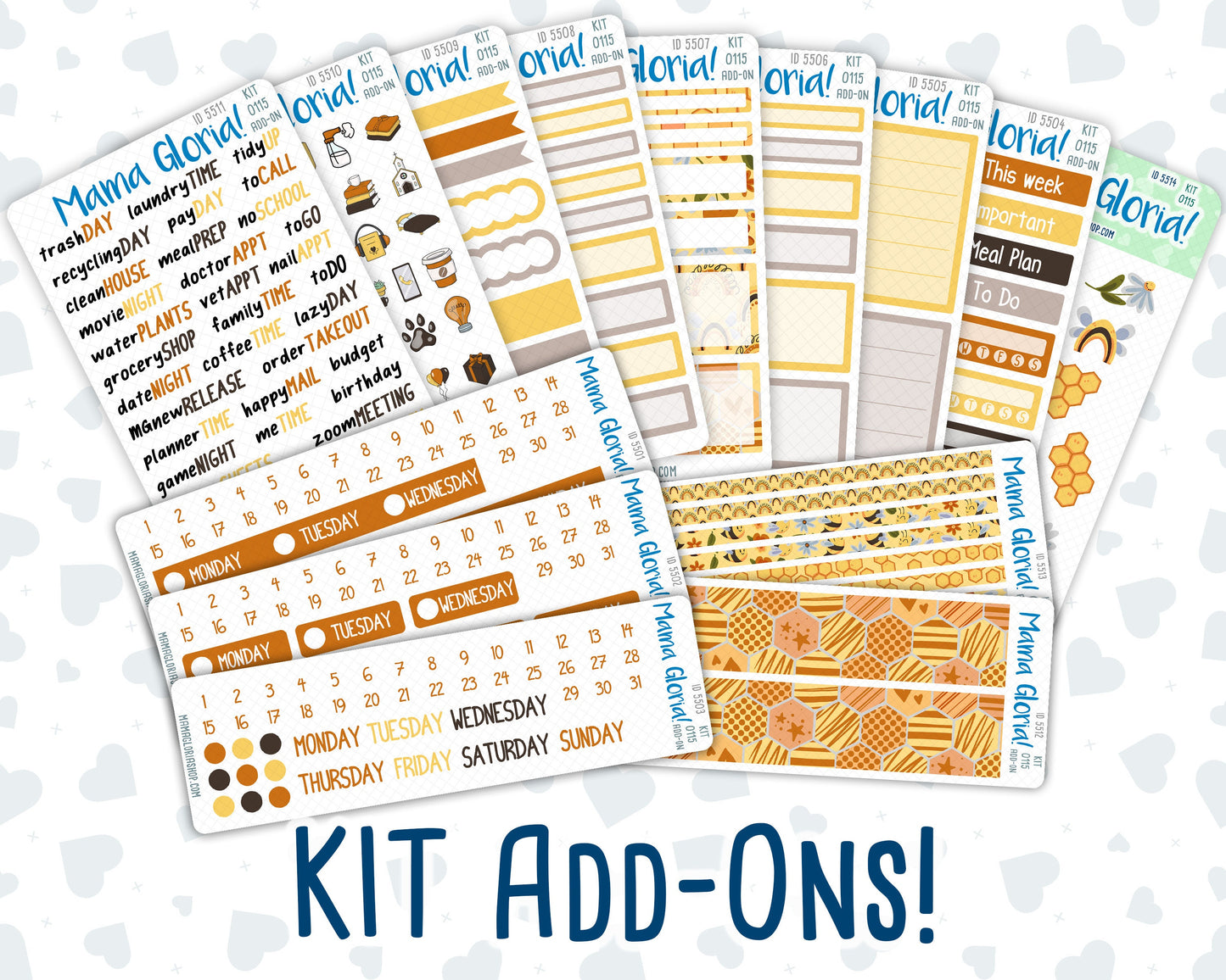 Kit 0115 Add Ons  - Honey Buzz - May- Planner Stickers - Kit 2023