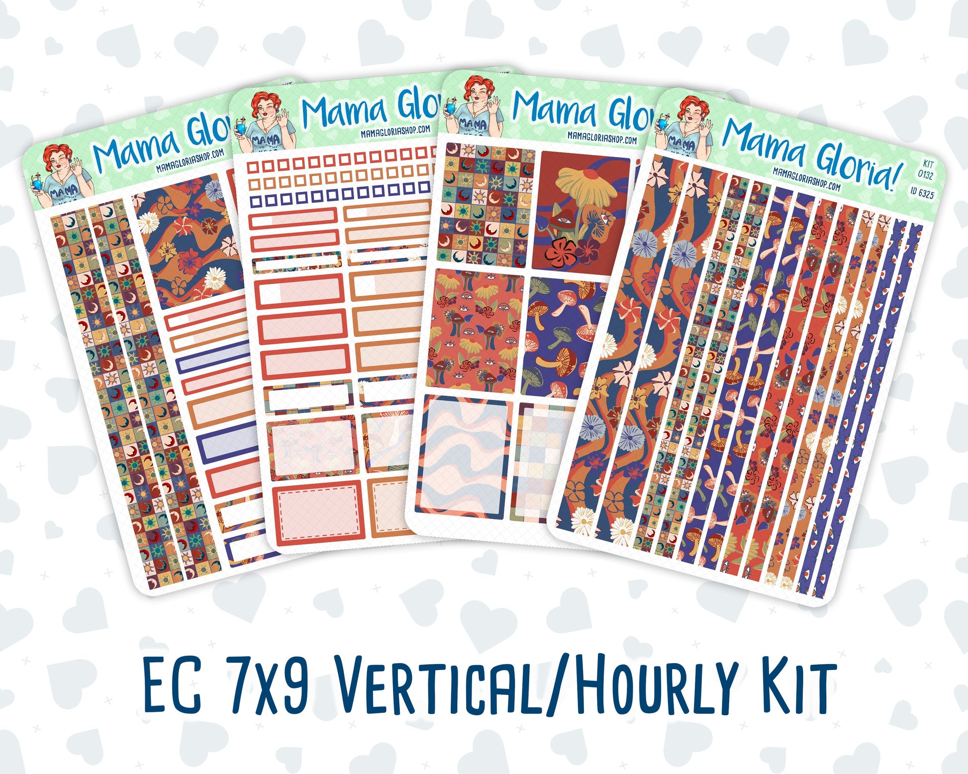 Kit 0132 -7x9 - Shroomville- October- Autumn- Weekly Kit For Vertical And Hourly EC Planners