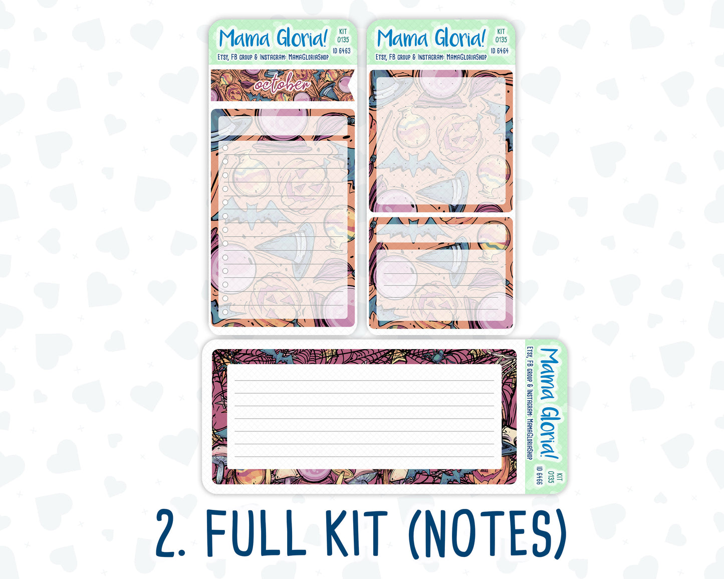 Kit 0135 -7x9 - Haunted Harvest- October- Autumn- Notes Pages - Dashboard Kit - Productivity Page