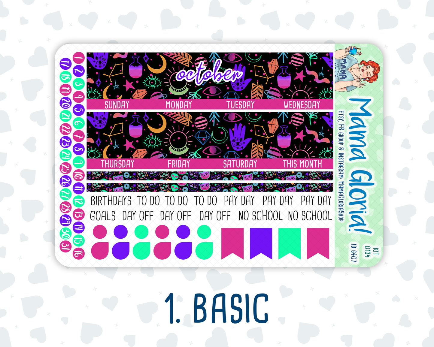 Kit 0134 -A5 -Monthly -Neon Nightfall- October- Autumn Kit