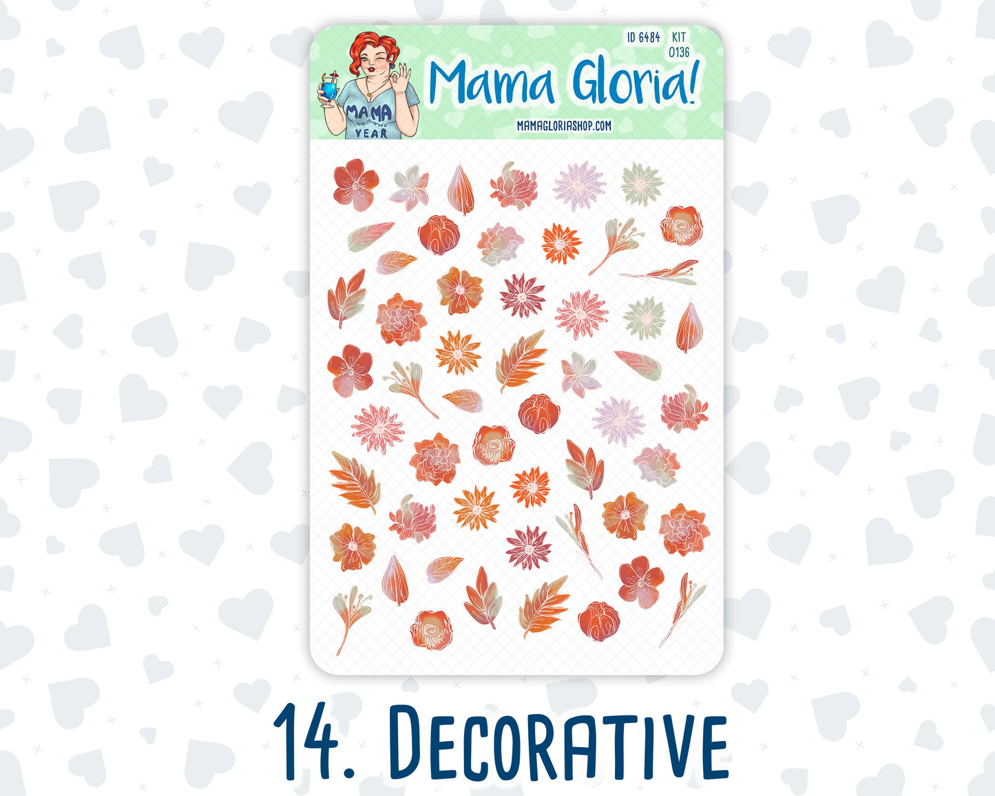 Kit 136 Add Ons - Blaze Florals - November - Planner Stickers - Kit 2023