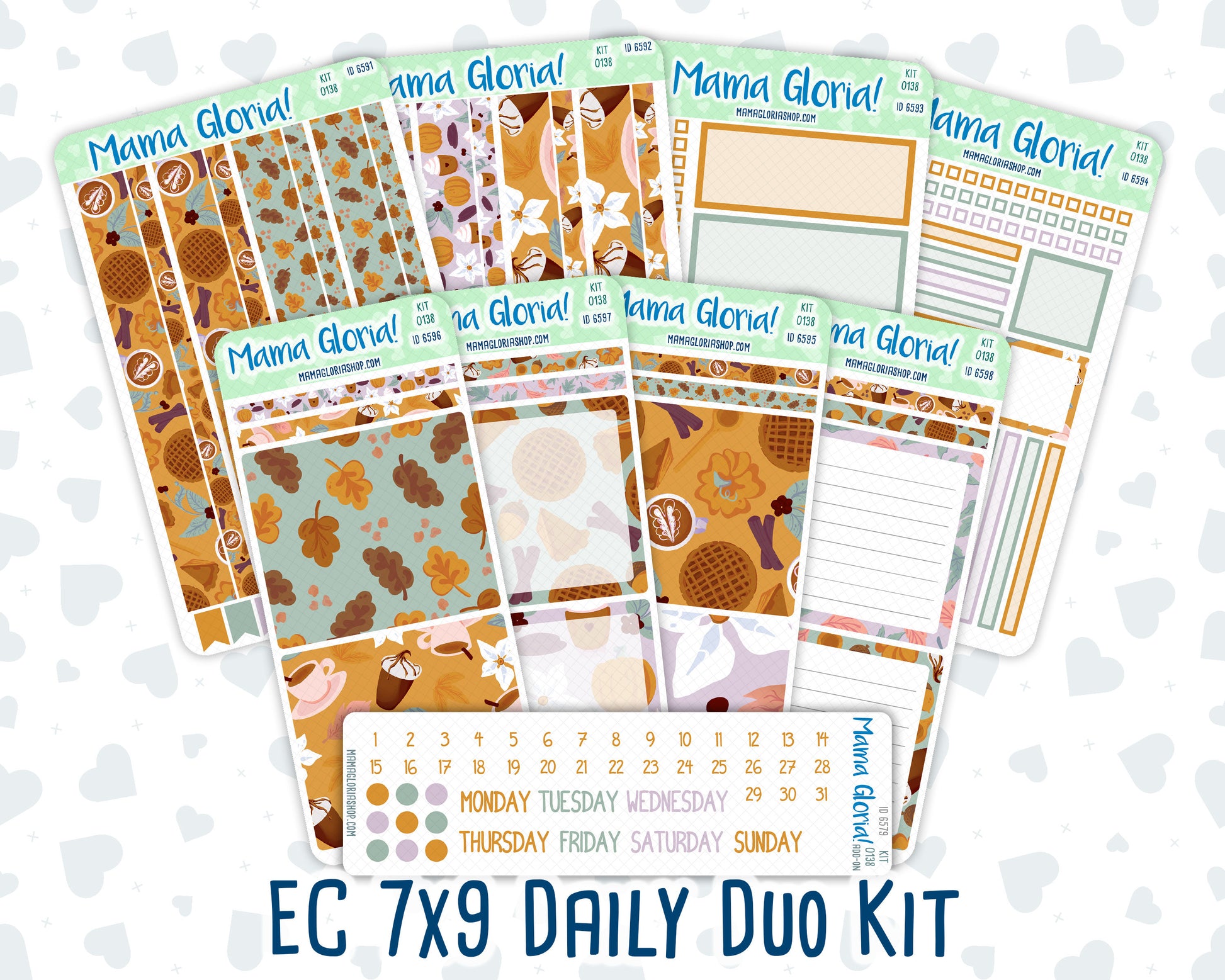 Kit 0138 7x9 Daily Duo - Aromas - November- Autumn- Planner