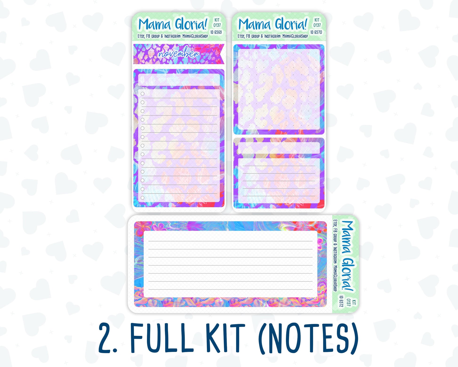 Kit 0137 -7x9 - Azure Autumn- November- Autumn- Notes Pages - Dashboard Kit - Productivity Page