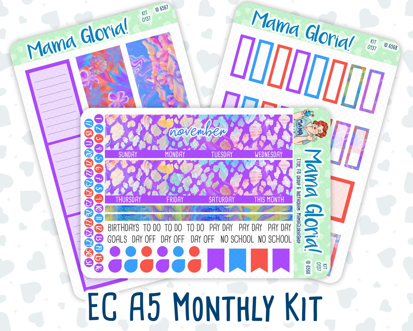 Kit 0137 -A5 -Monthly -Azure Autumn- November- Autumn Kit