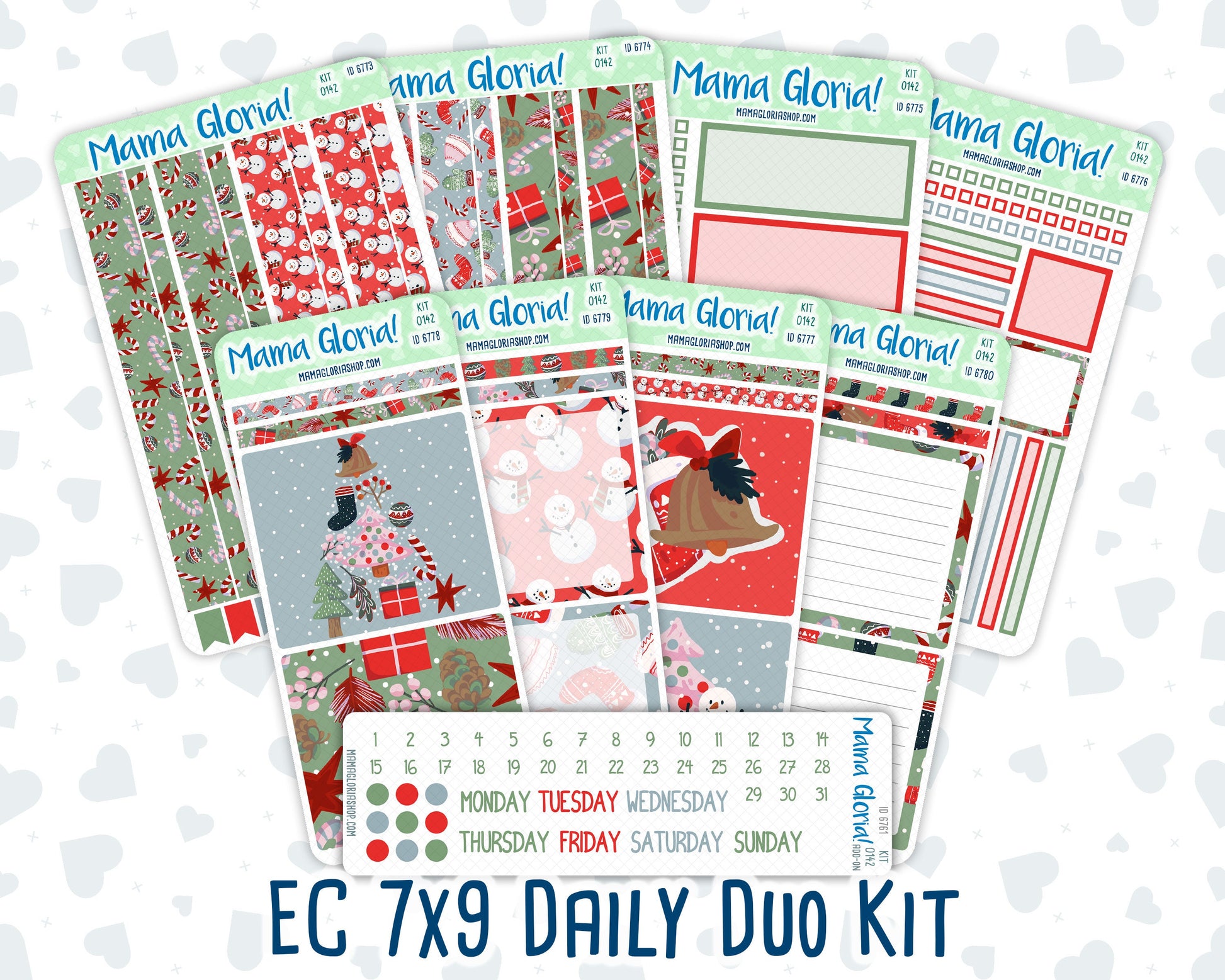 Kit 0142 7x9 Daily Duo - Holiday Highlights - December- Winter- Planner