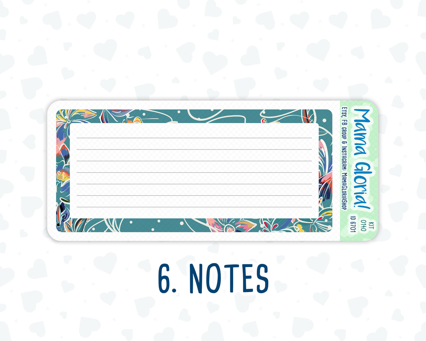 Kit 0140 -7x9 - Frosty Blooms- December- Winter- Notes Pages - Dashboard Kit - Productivity Page