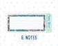 Kit 0140 -7x9 - Frosty Blooms- December- Winter- Notes Pages - Dashboard Kit - Productivity Page